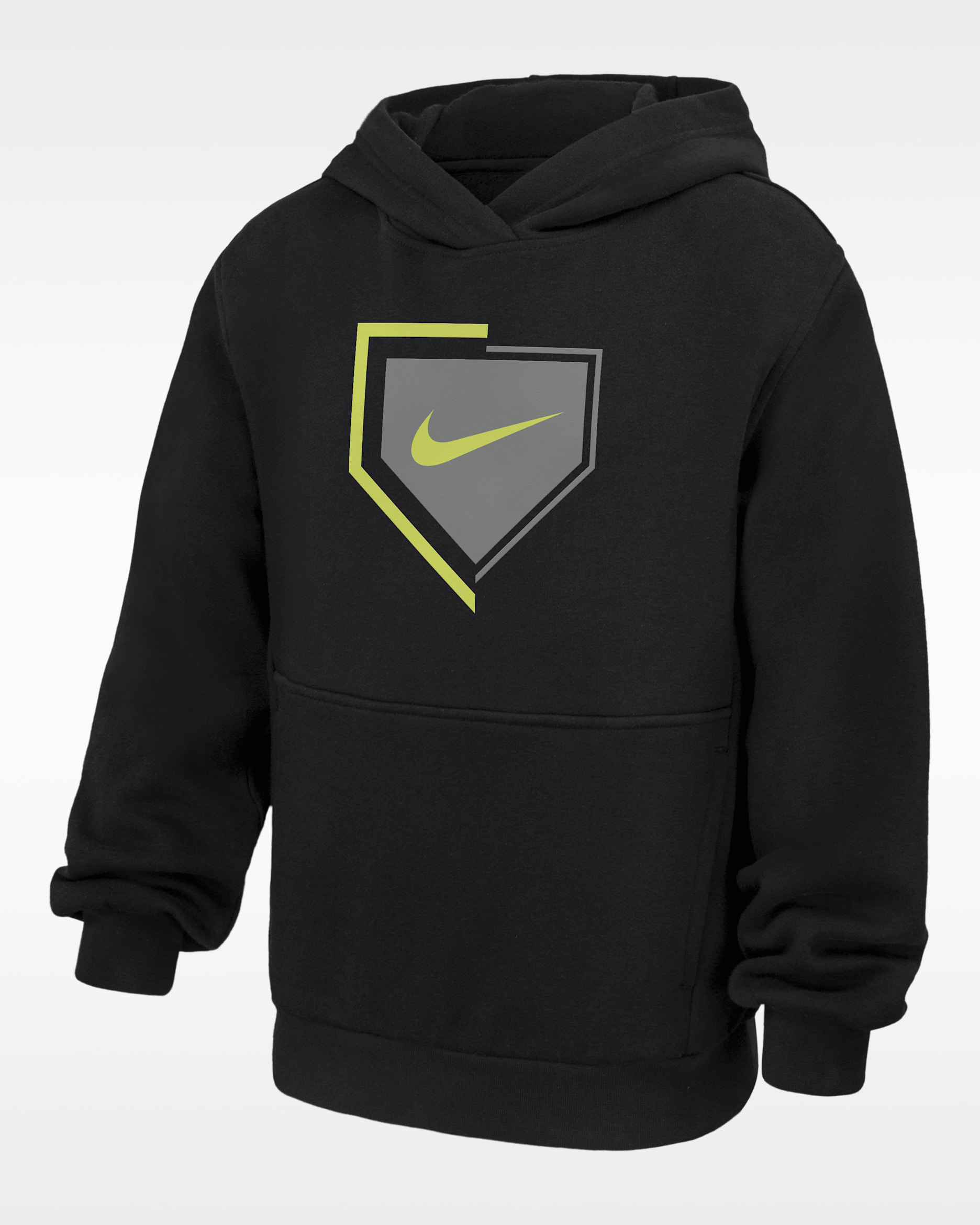 Sudadera con gorro sin cierre de béisbol de tejido Fleece para niños talla grande Nike Club - Negro