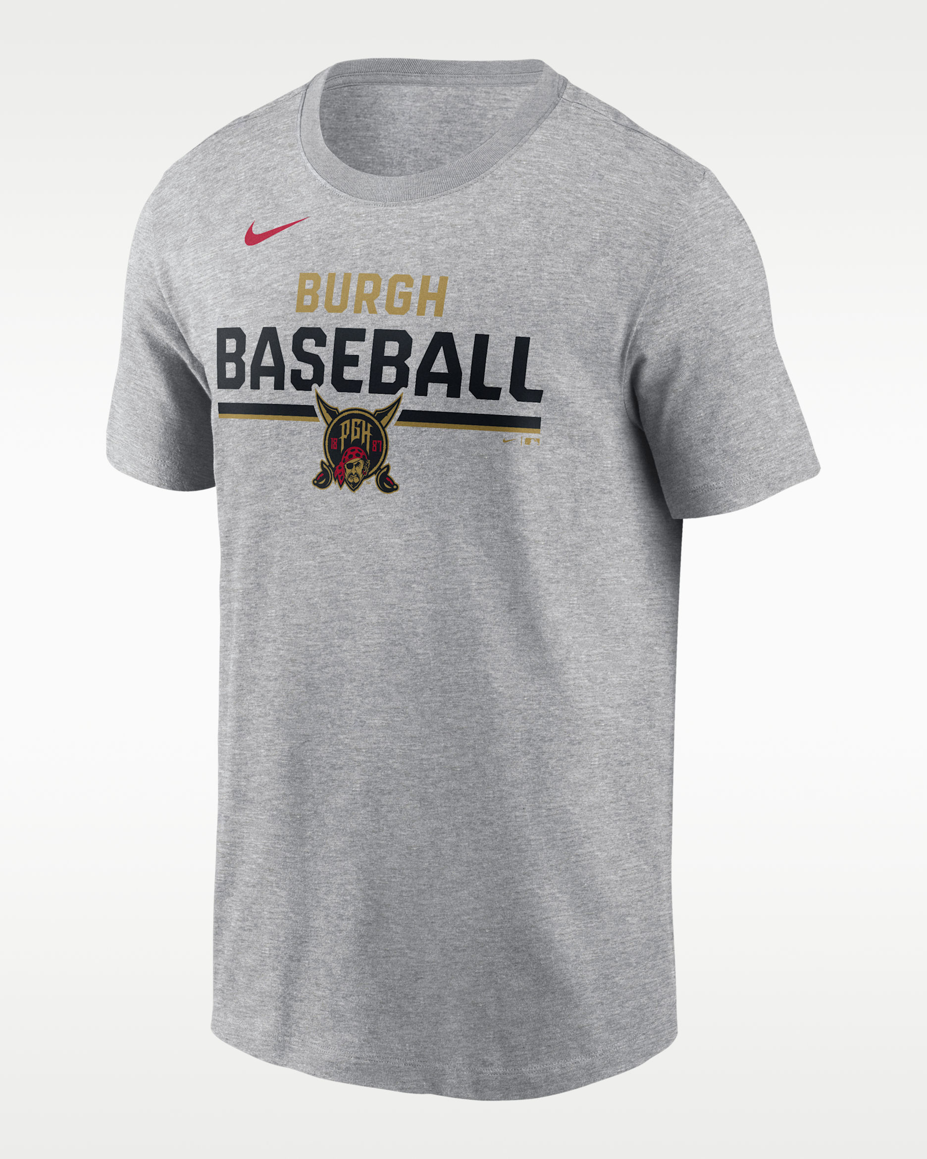Pittsburgh Pirates Stacked City Connect Men's Nike MLB T-Shirt - Charcoal Heather