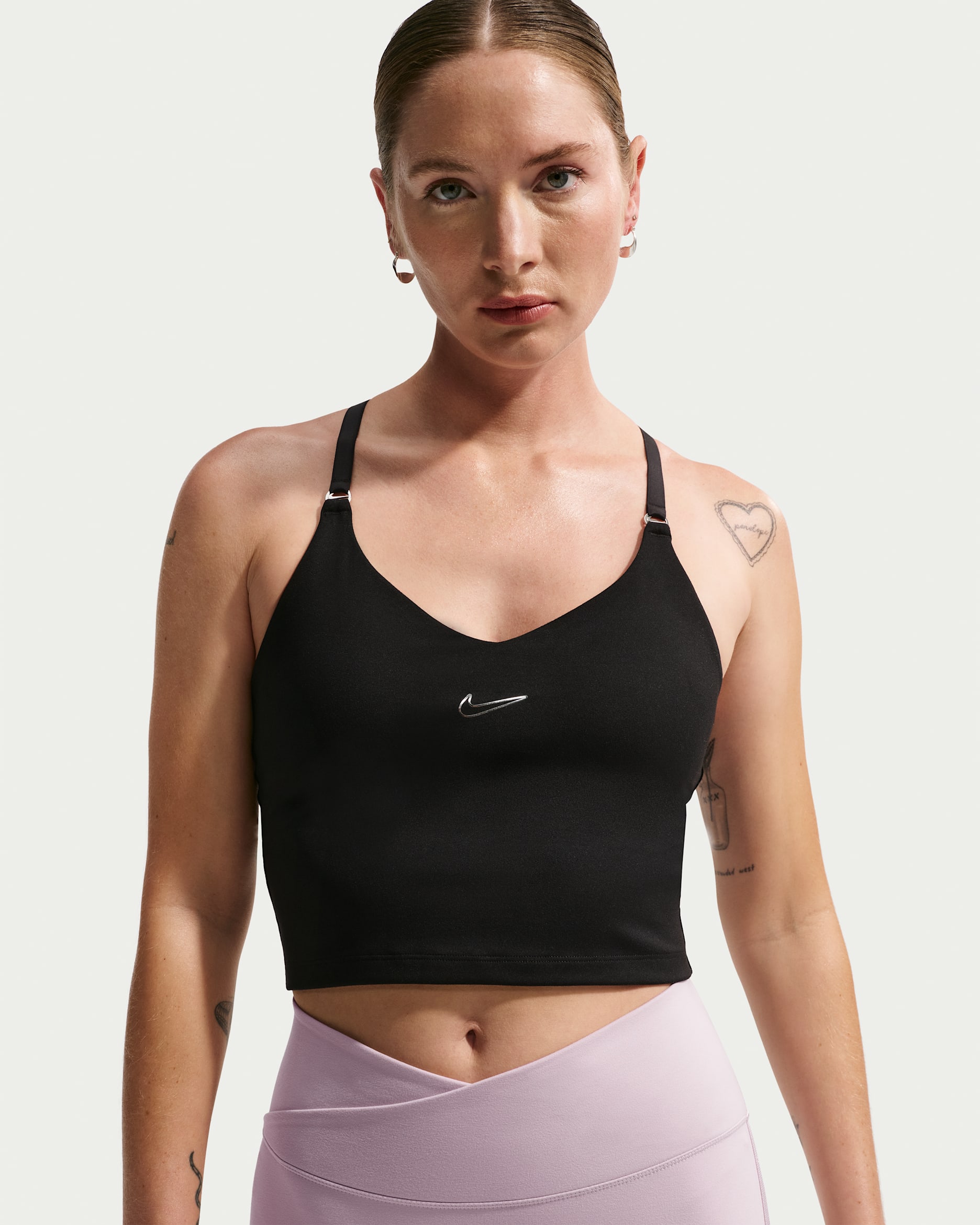 Nike Sport-BH-Tanktop mit Polster und leichtem Halt für Damen - Schwarz