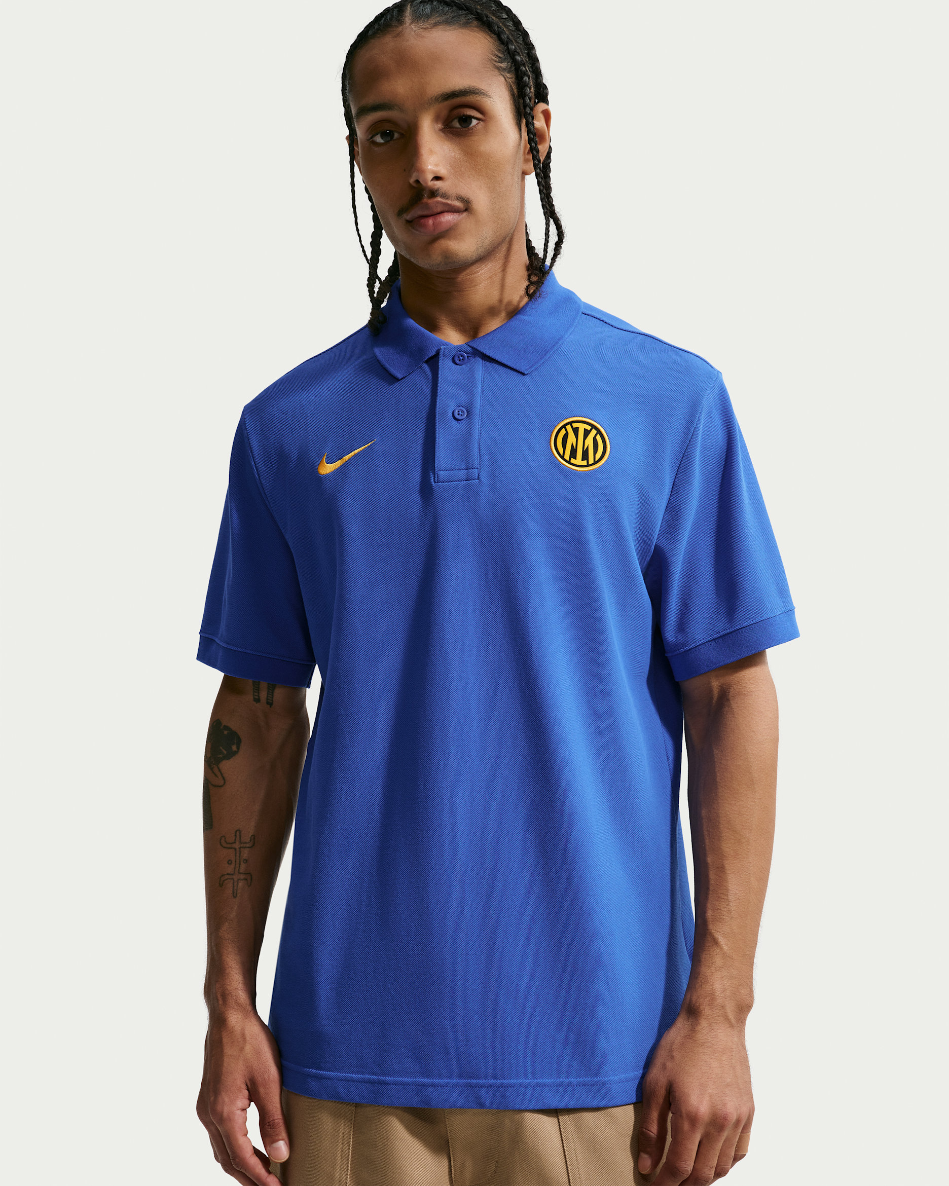 Inter Milan Club Men's Nike Football Polo - Game Royal/University Gold