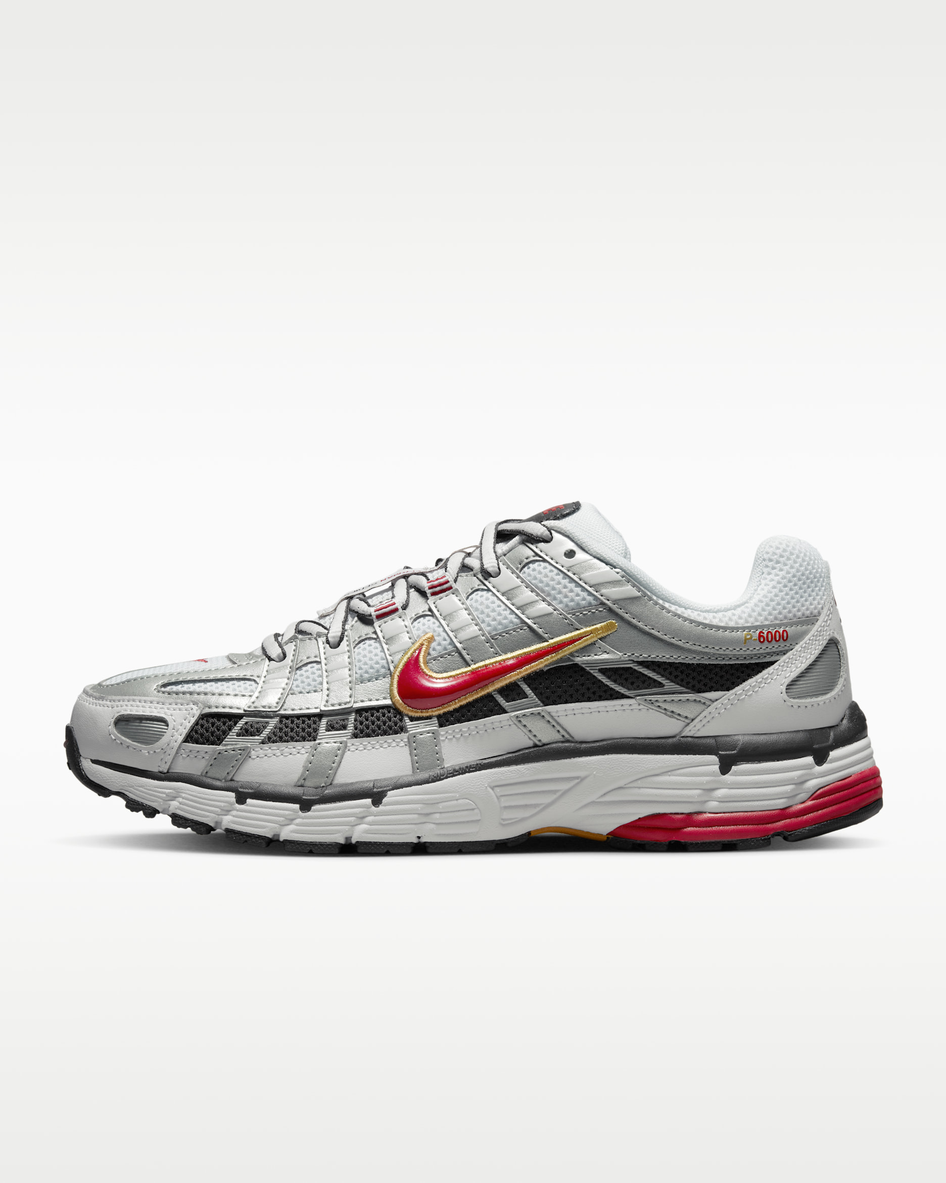 Sapatilhas Nike P-6000 para mulher - Branco/Metallic Platinum/Dark Charcoal/Vermelho Varsity