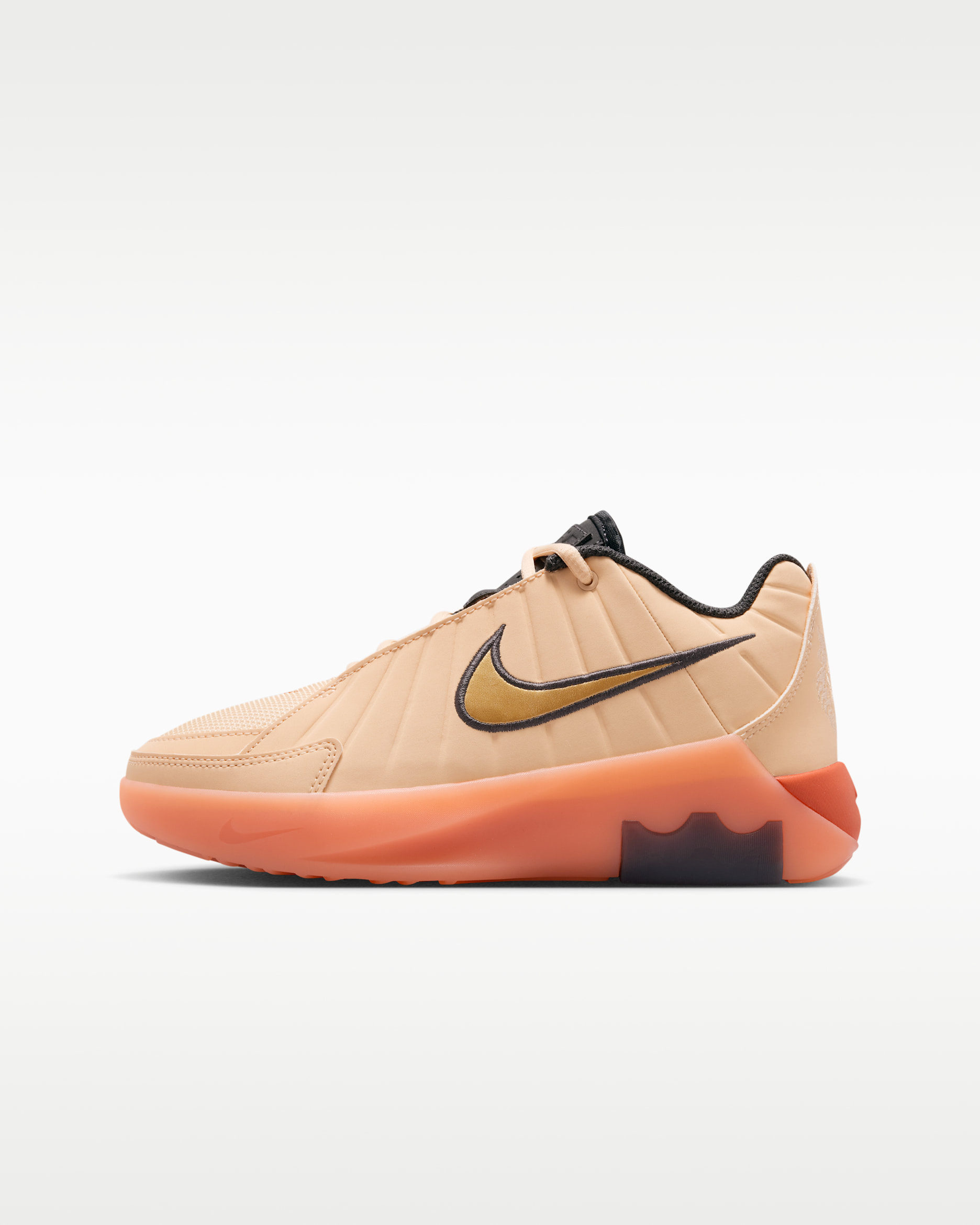 LeBron Witness 9 Basketballschuh (ältere Kinder) - Ice Peach/Orange Pulse/Off Noir/Metallic Gold