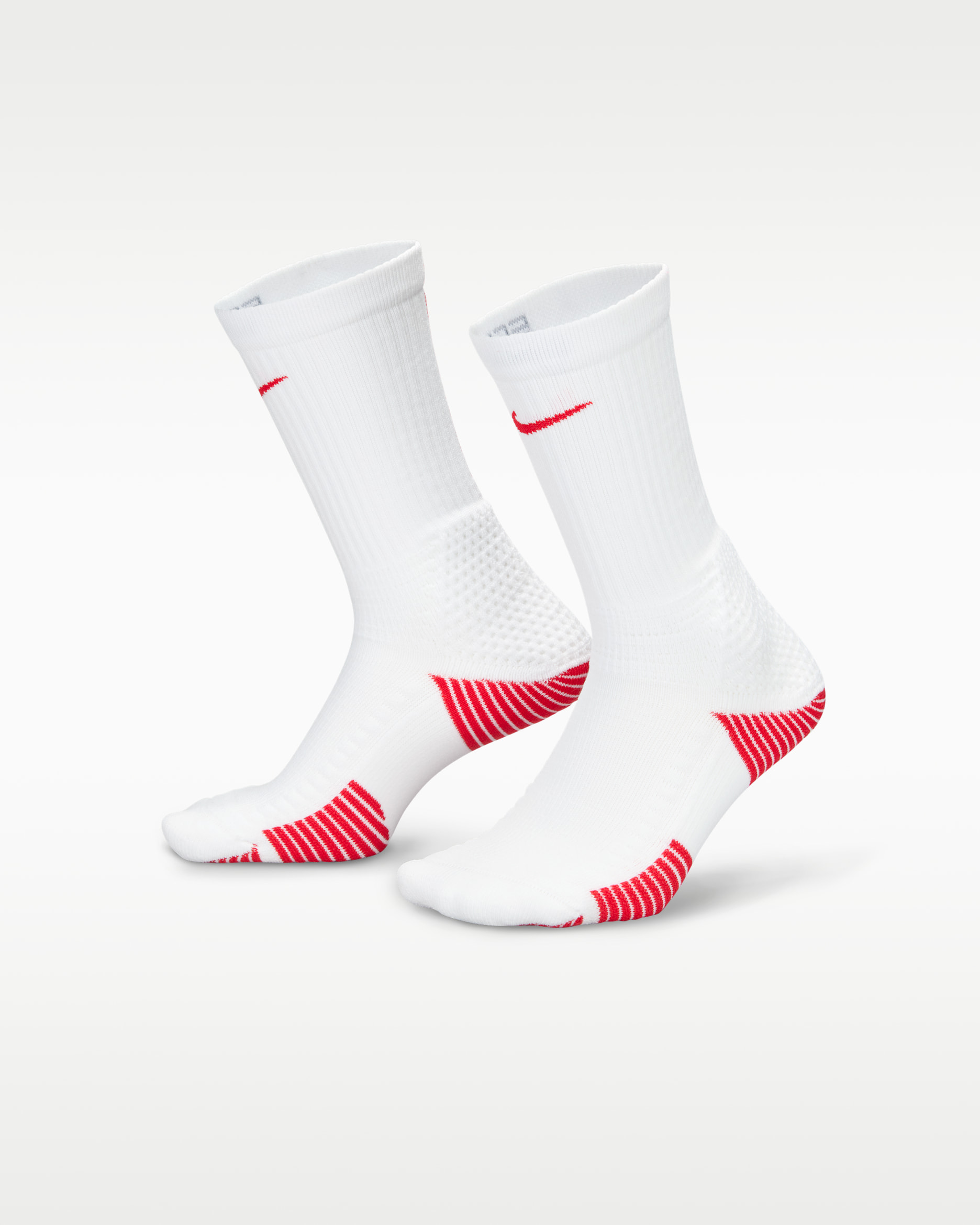 Calcetas acolchadas Nike Elite 2.0 (1 par) - Blanco/Rojo universitario/Rojo universitario