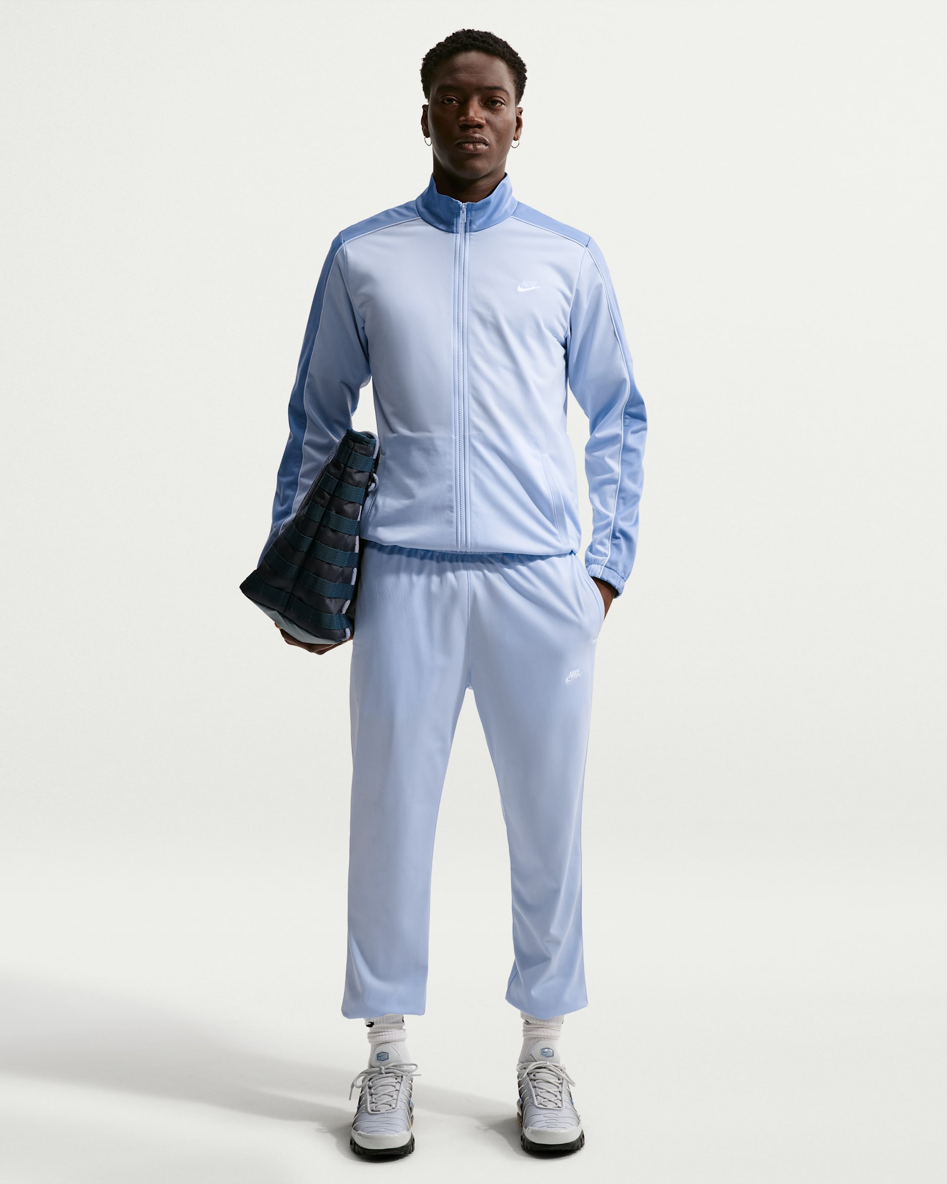 Polystickad tracksuit Nike Sportswear Club för män - Hydrogen Blue/Work Blue/Vit/Vit