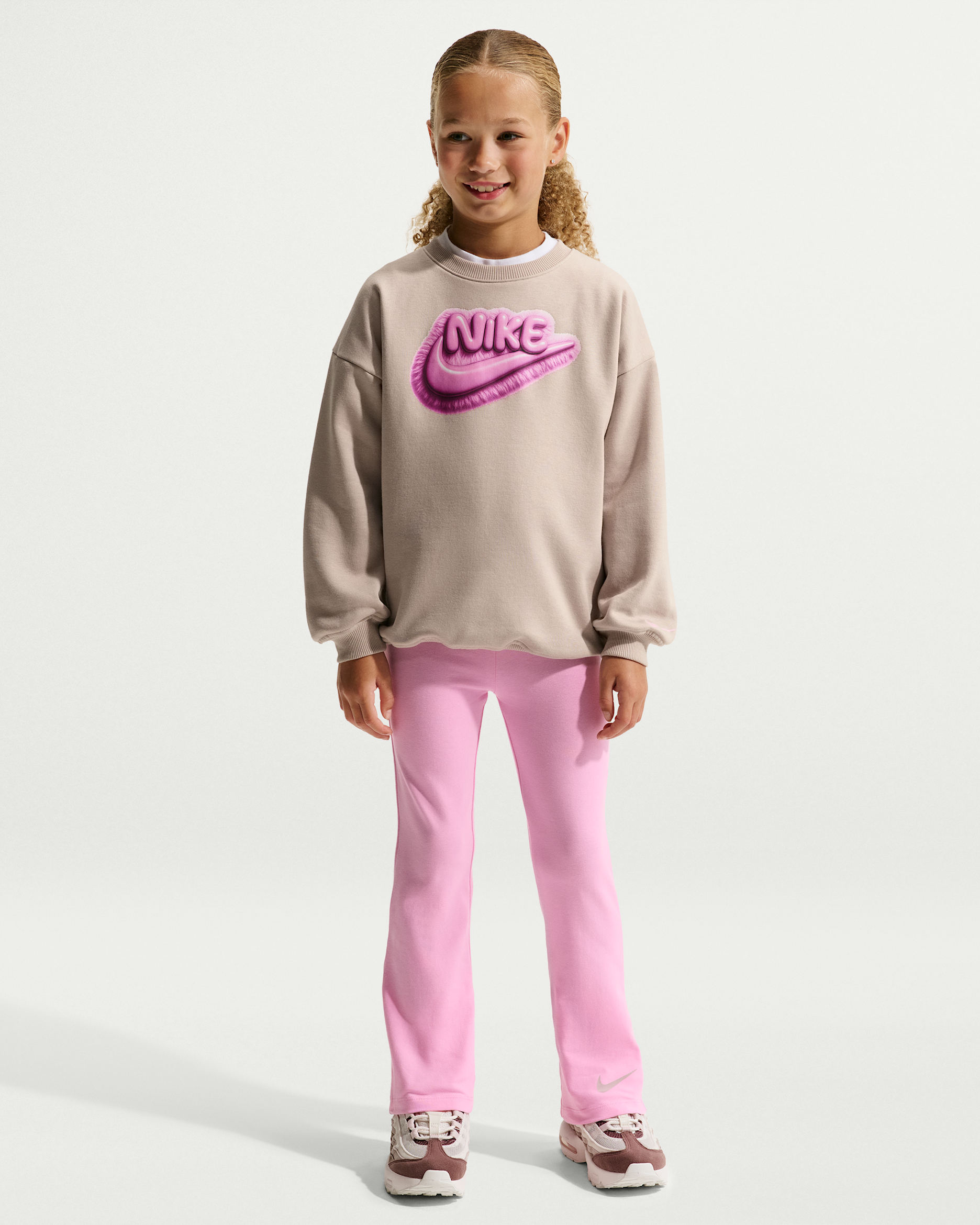 Nike Little Kids' Dream Float Boyfriend Crew and Leggings Set - Pink Rise