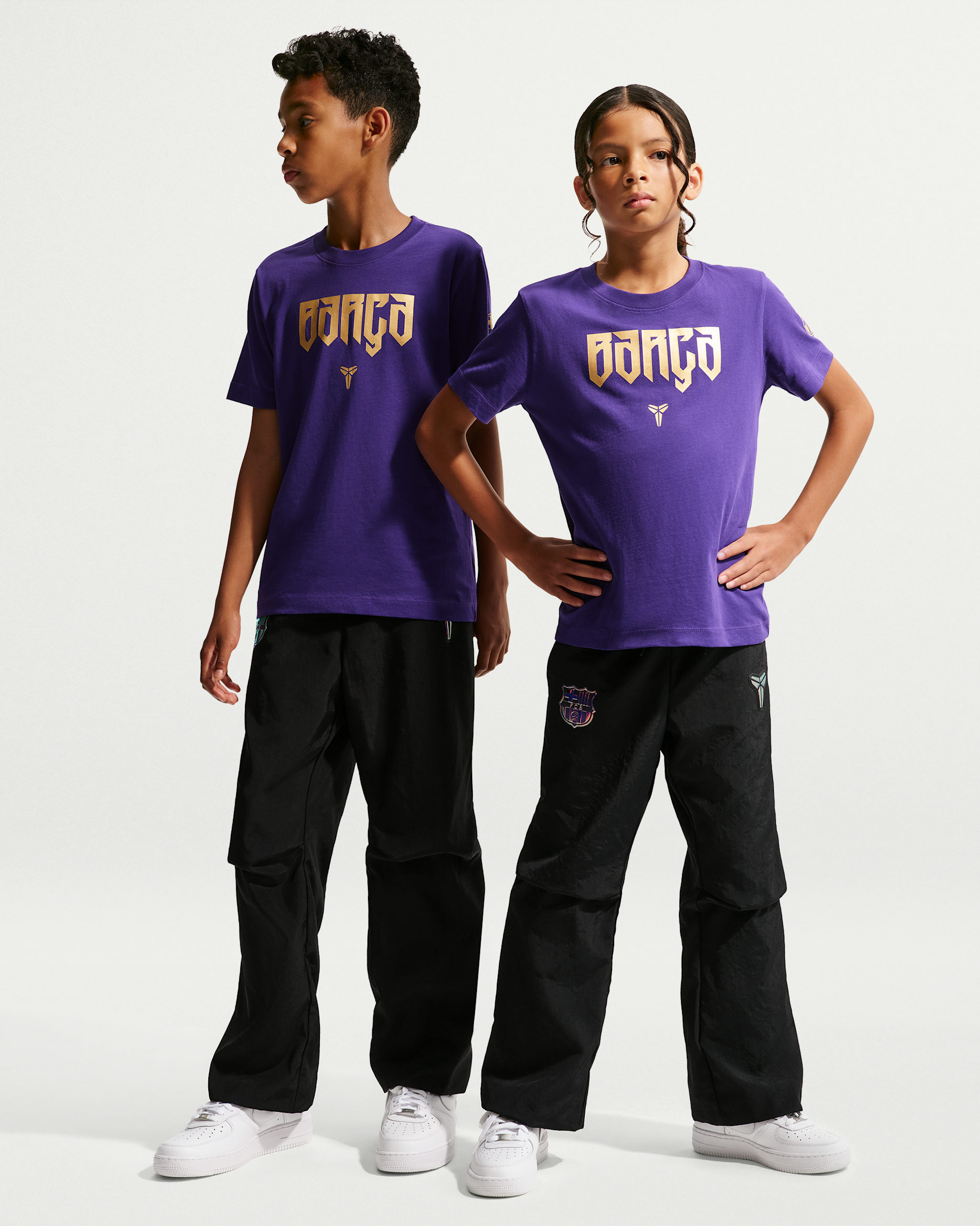 FC Barcelona Away Big Kids' Kobe Soccer Woven Pants - Black/Black