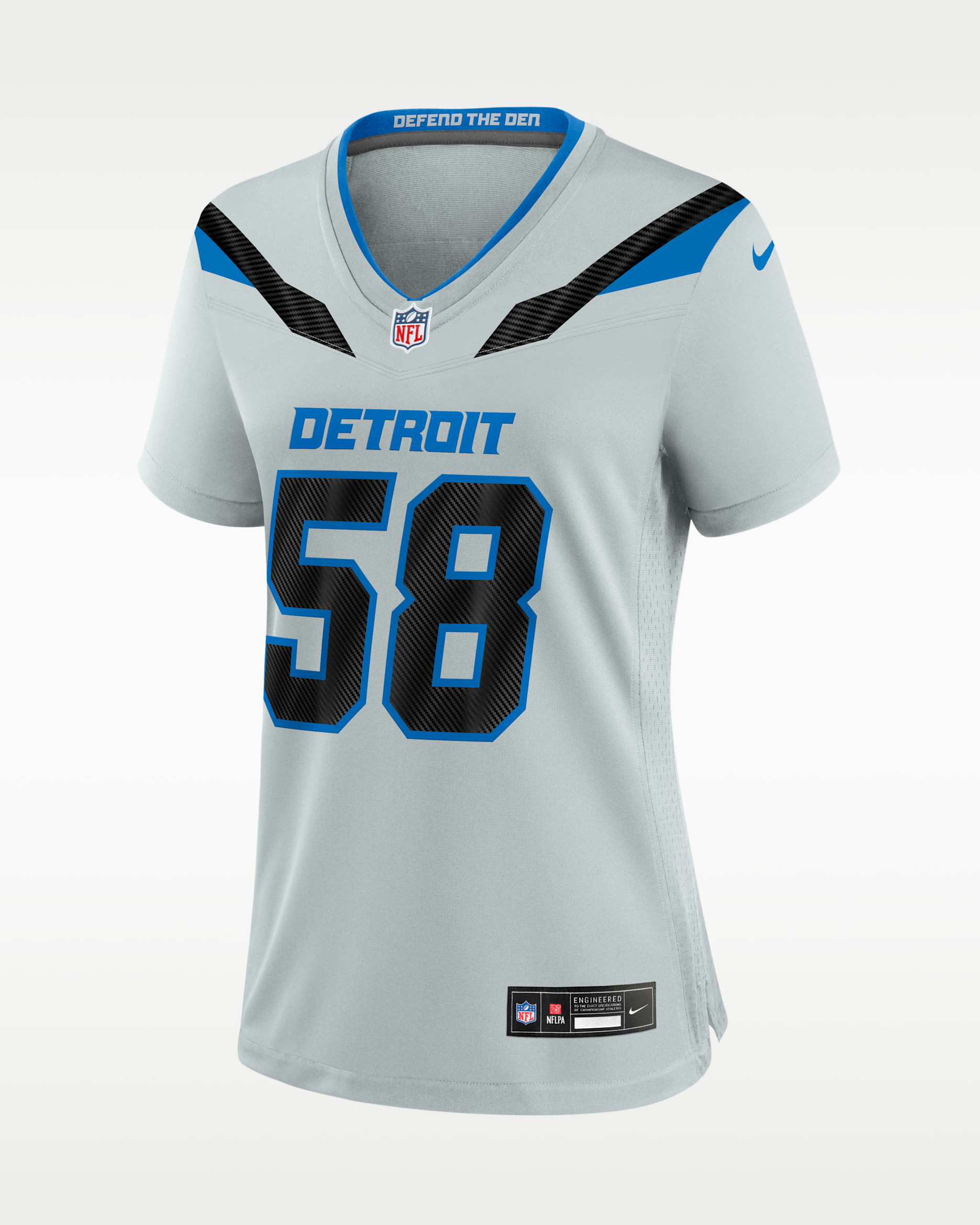 Penei Sewell Detroit Lions Rivalries Collection Women's Nike NFL Game Jersey - Silver