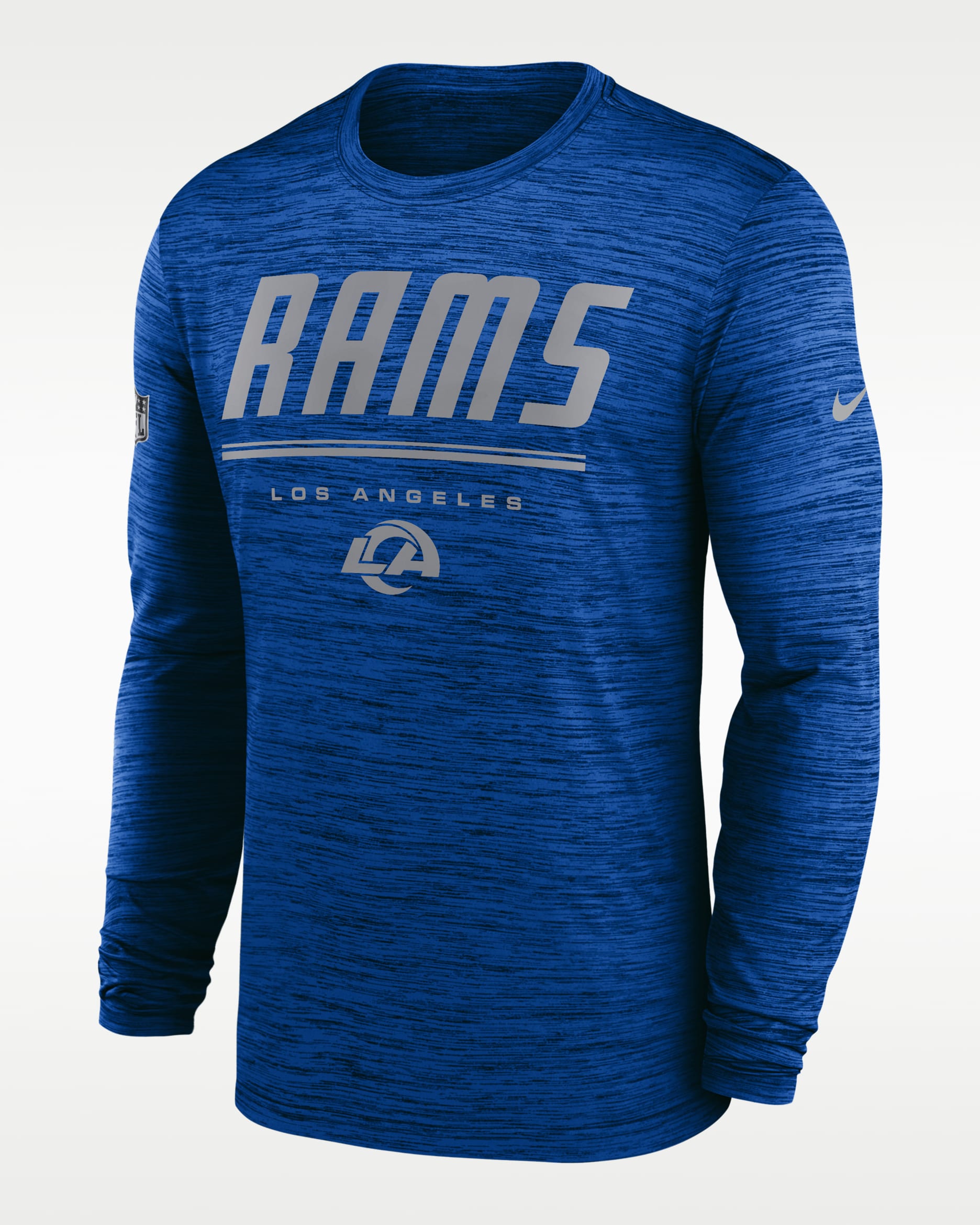 Los Angeles Rams Sideline Team Issue Velocity Men's Nike Dri-FIT NFL Long-Sleeve T-Shirt - Royal