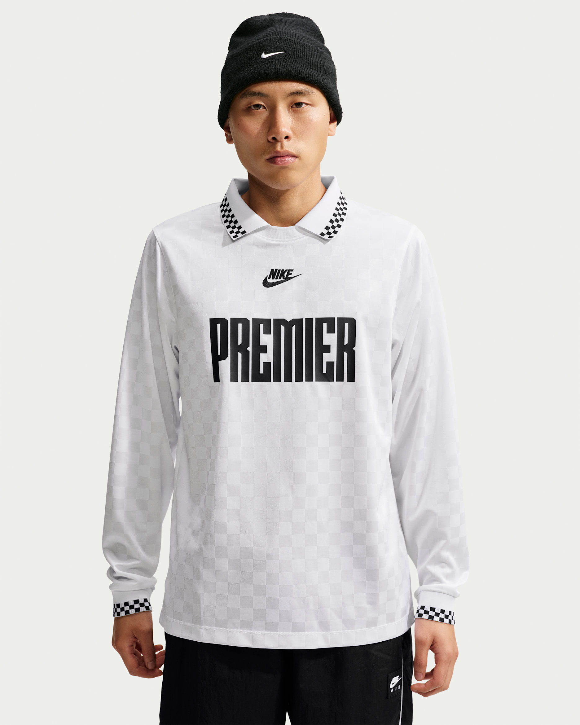 Nike Premier Men's Dri-FIT Long-Sleeve Soccer Jersey - White/Black/Black