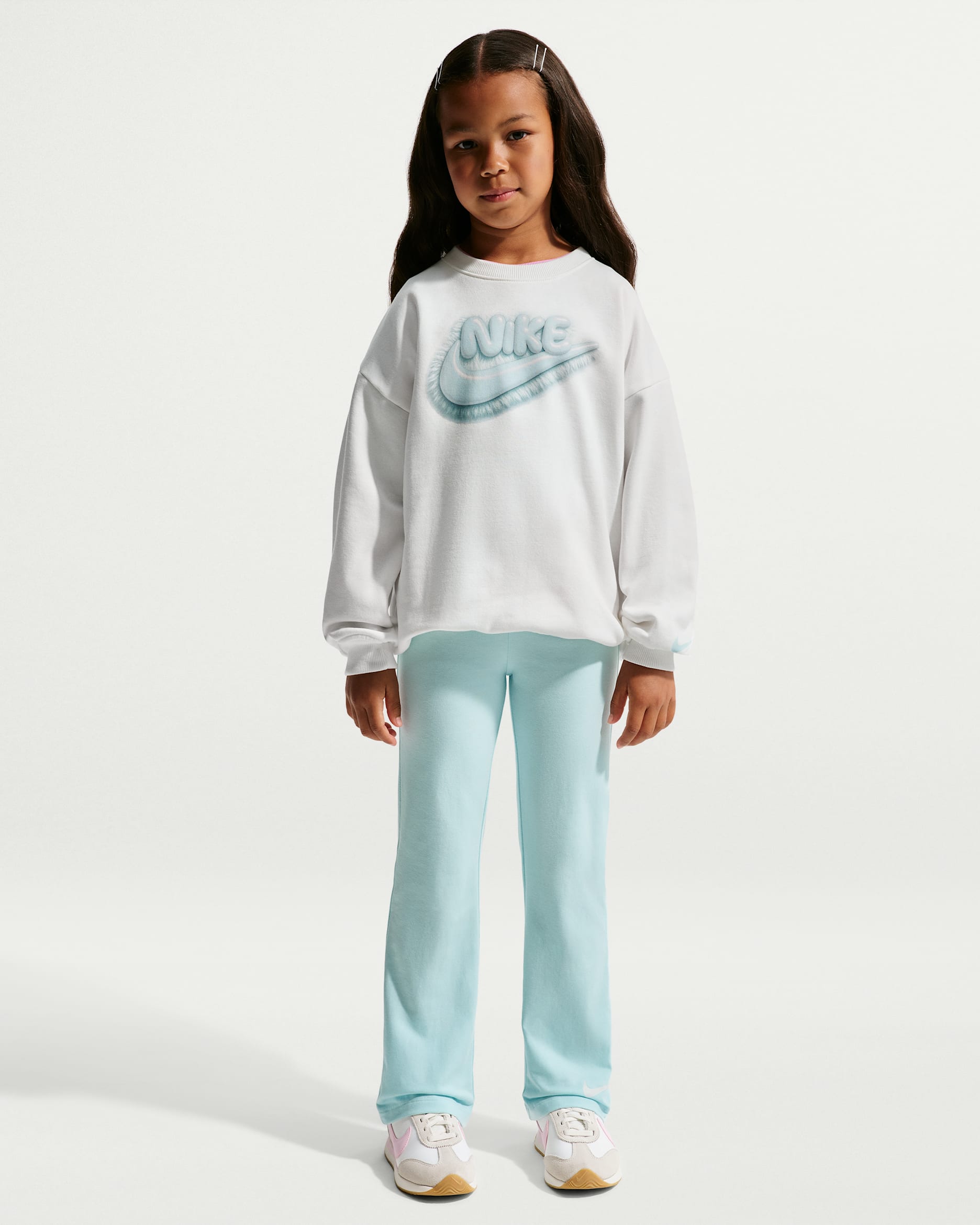 Nike Little Kids' Dream Float Boyfriend Crew and Leggings Set - Glacier Blue