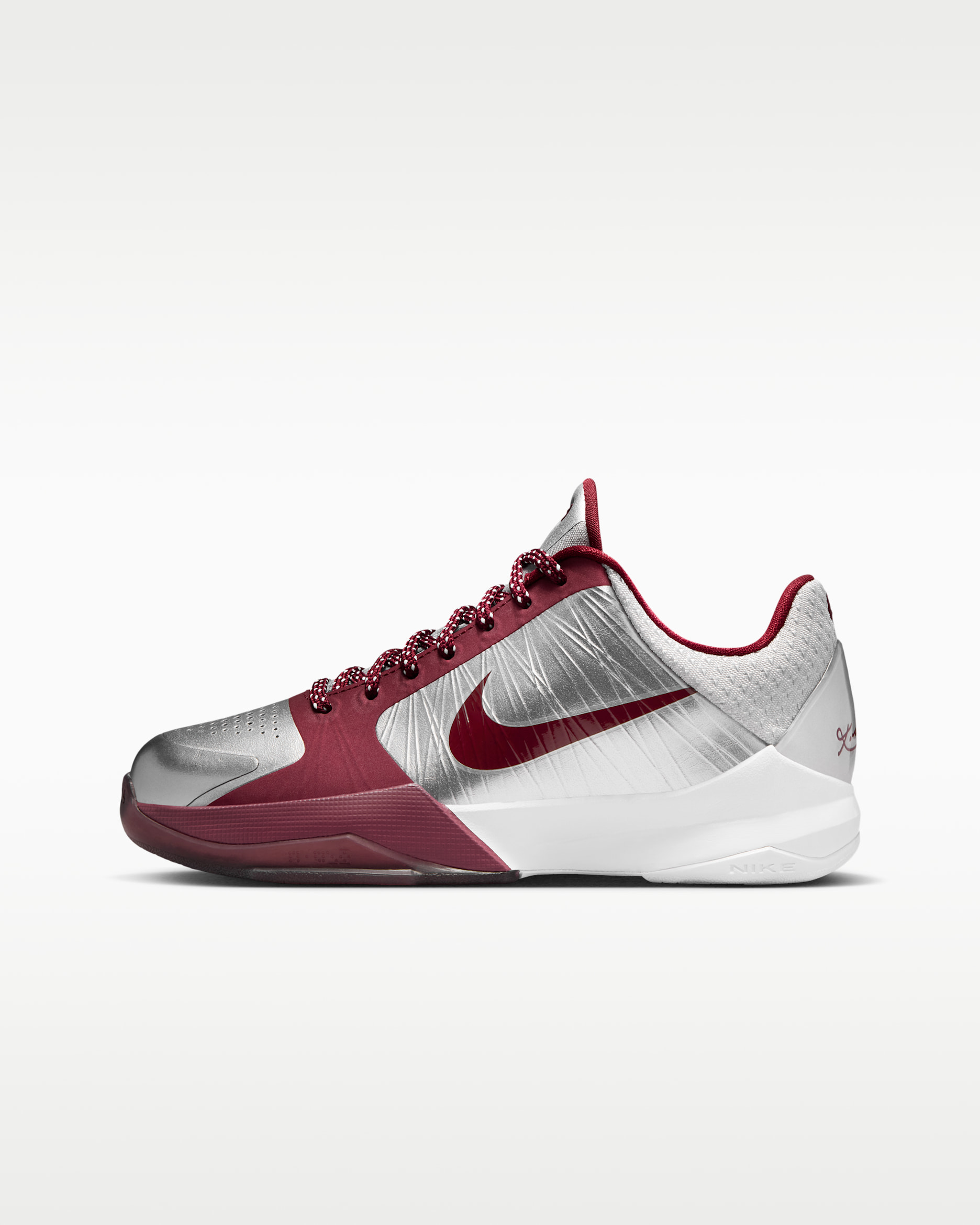 Tenis de básquetbol para niños grandes Kobe V - Plata metalizado/Rojo team