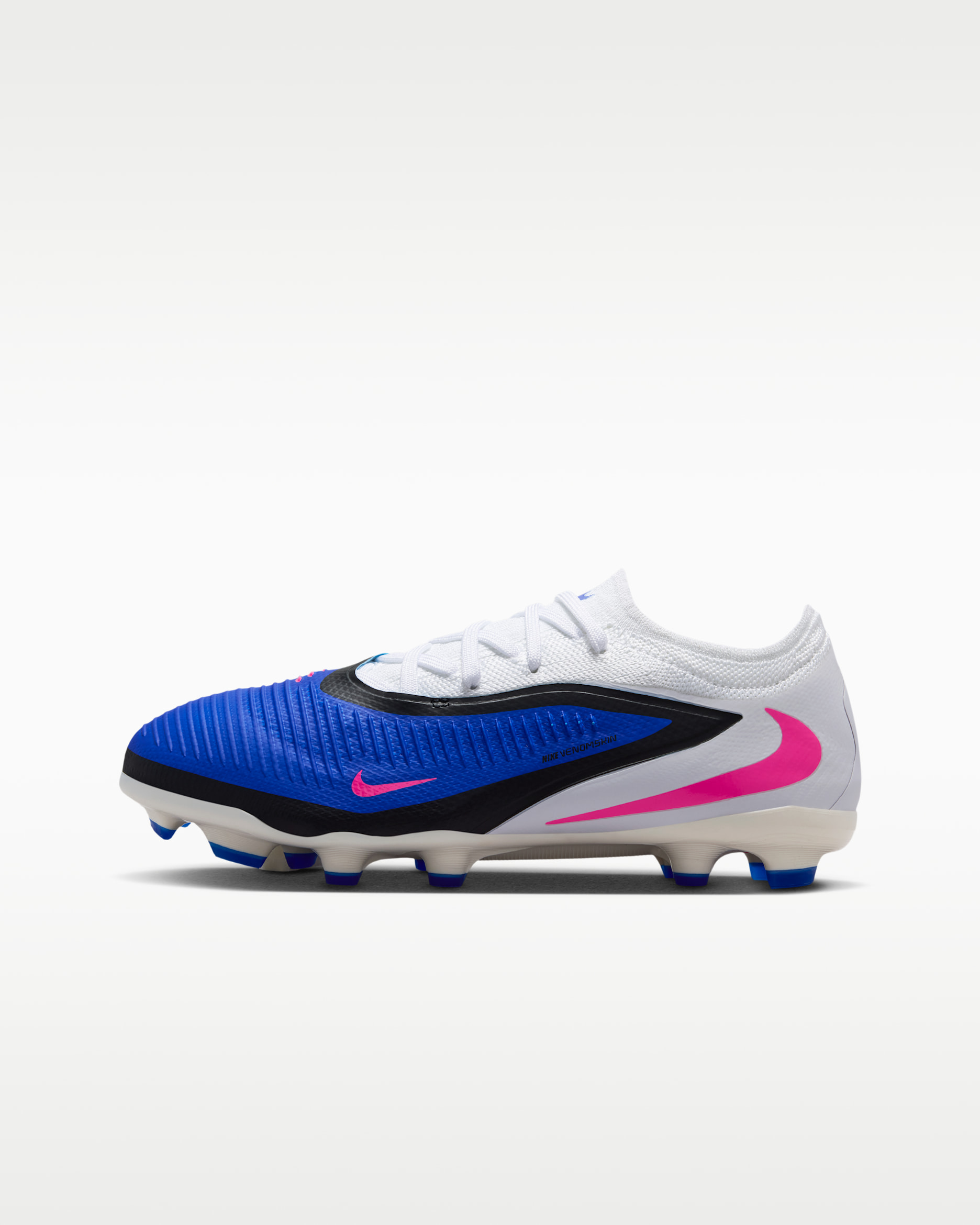 Nike Jr. Phantom 6 Low Pro Older Kids' Multi-Ground Football Boots - Racer Blue/White/Pink Blast