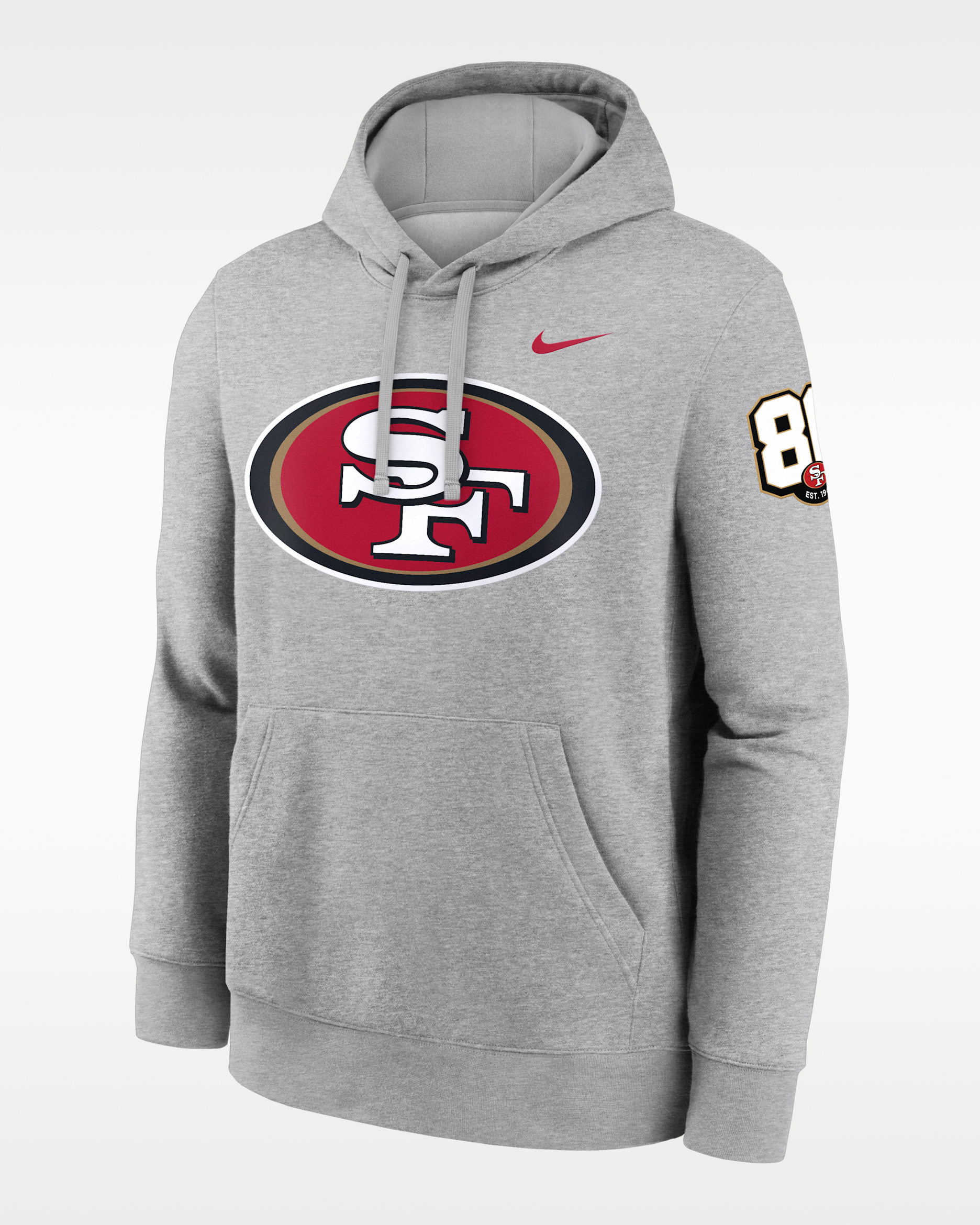 San Francisco 49ers 80th Anniversary Sunday Showdown Club Men's Nike NFL Pullover Hoodie - Dark Grey Heather
