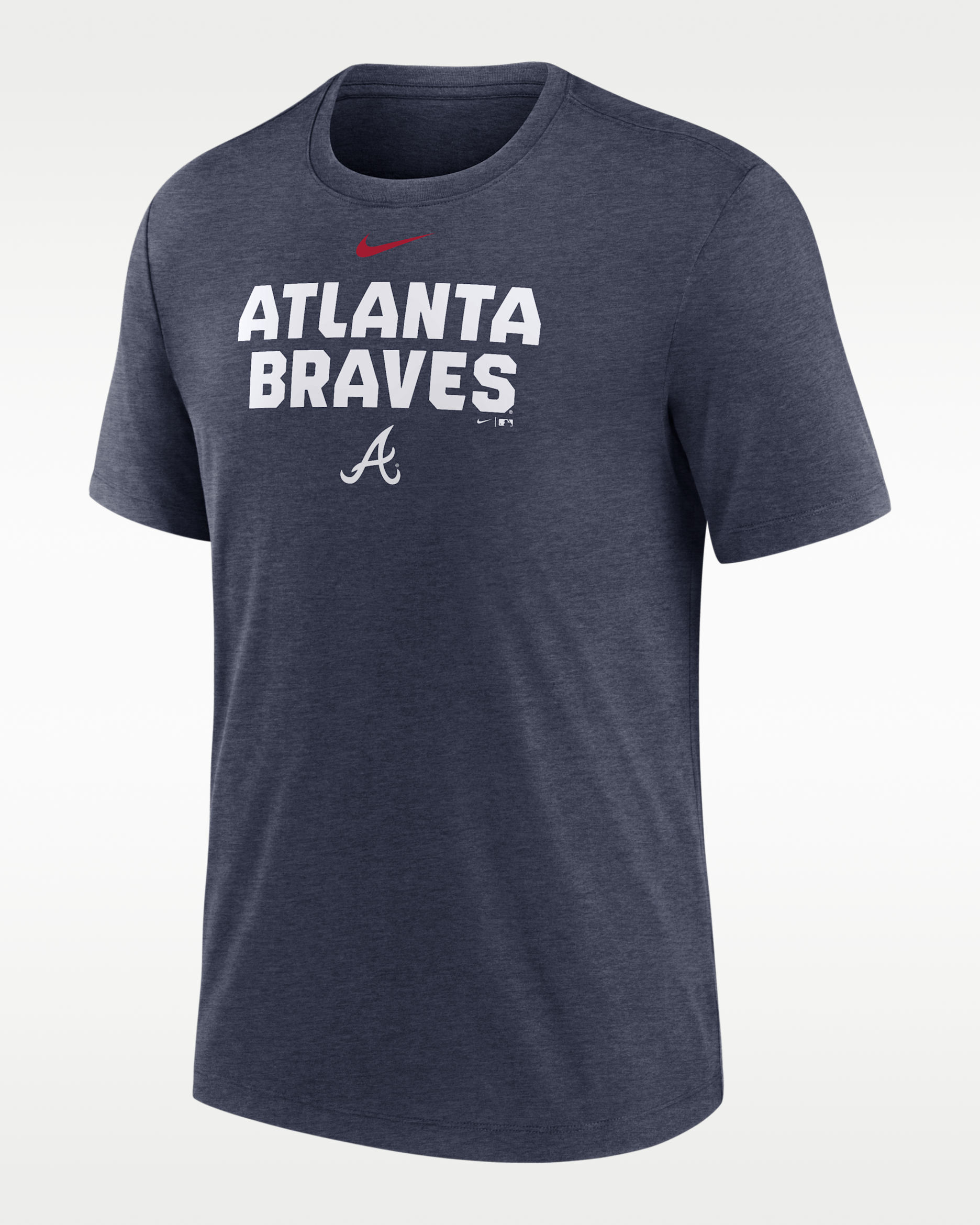 Atlanta Braves Stacked Men's Nike MLB T-Shirt - Navy Heather