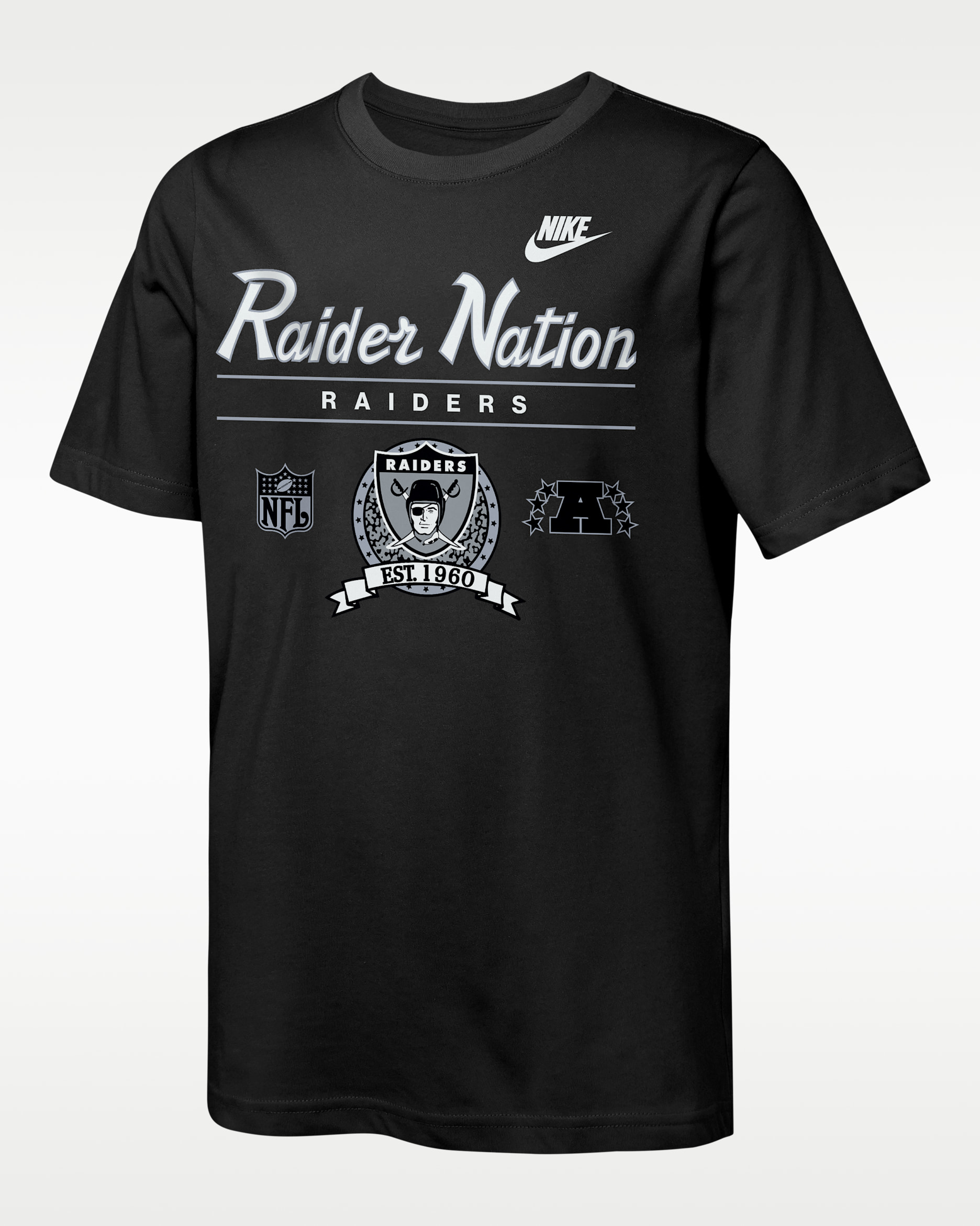 Las Vegas Raiders Rewind Hometown Slub Big Kids' Nike Dri-FIT NFL T-Shirt - Black