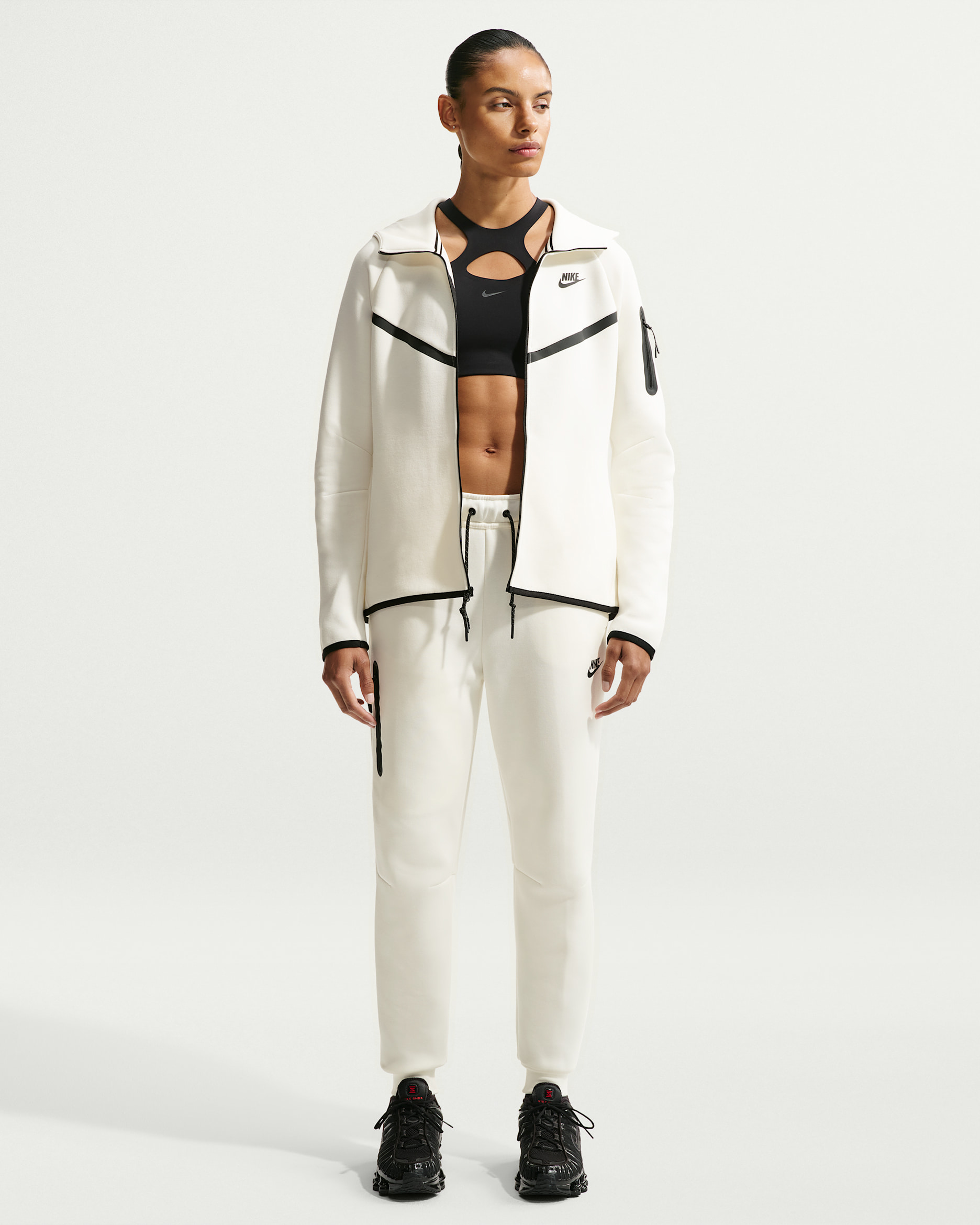 Nike Sportswear Tech Fleece Women's Mid-Rise Joggers - Sail/Black