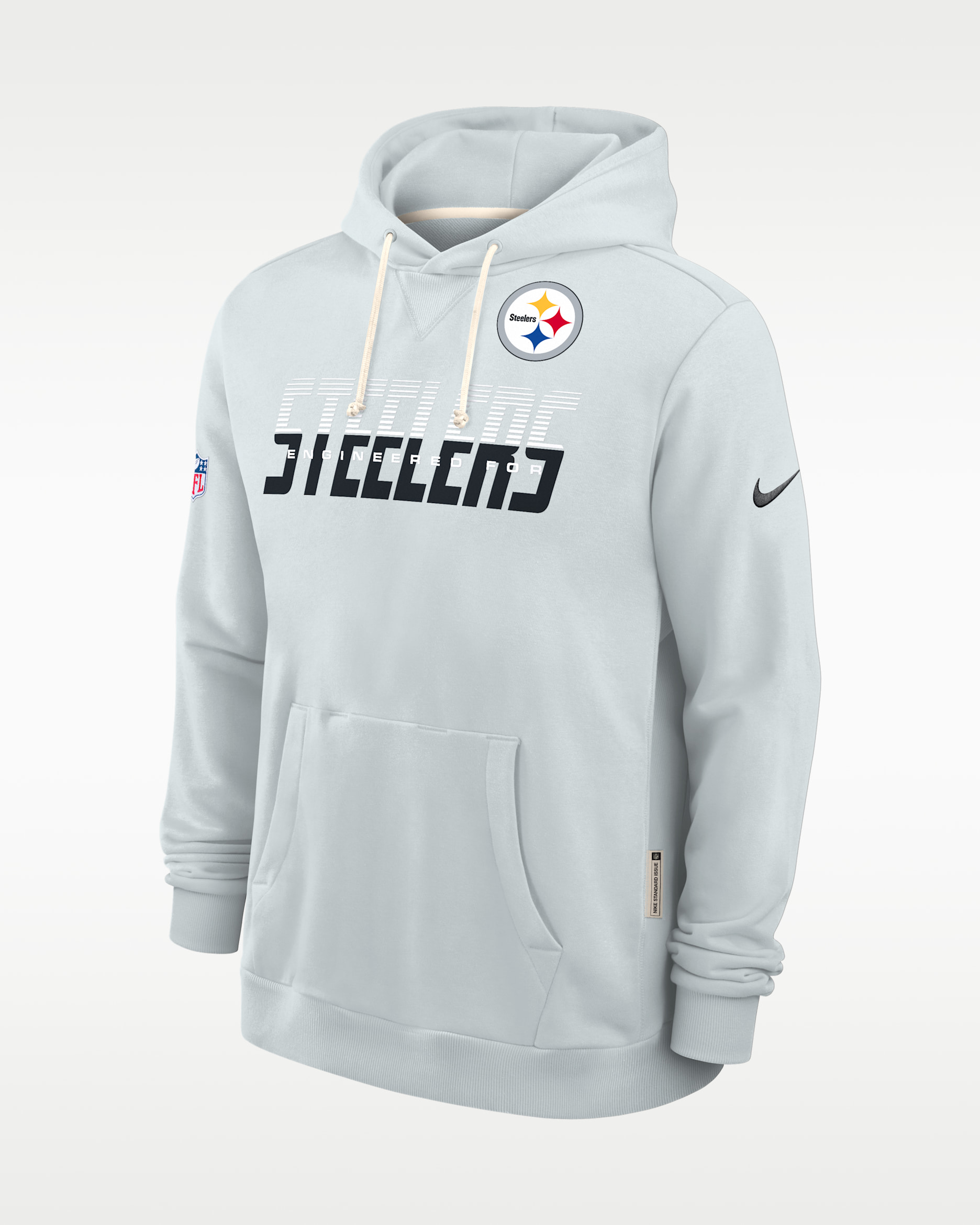Pittsburgh Steelers Sideline Standard Issue Men's Nike Dri-FIT NFL Pullover Hoodie - Platinum/Charcoal