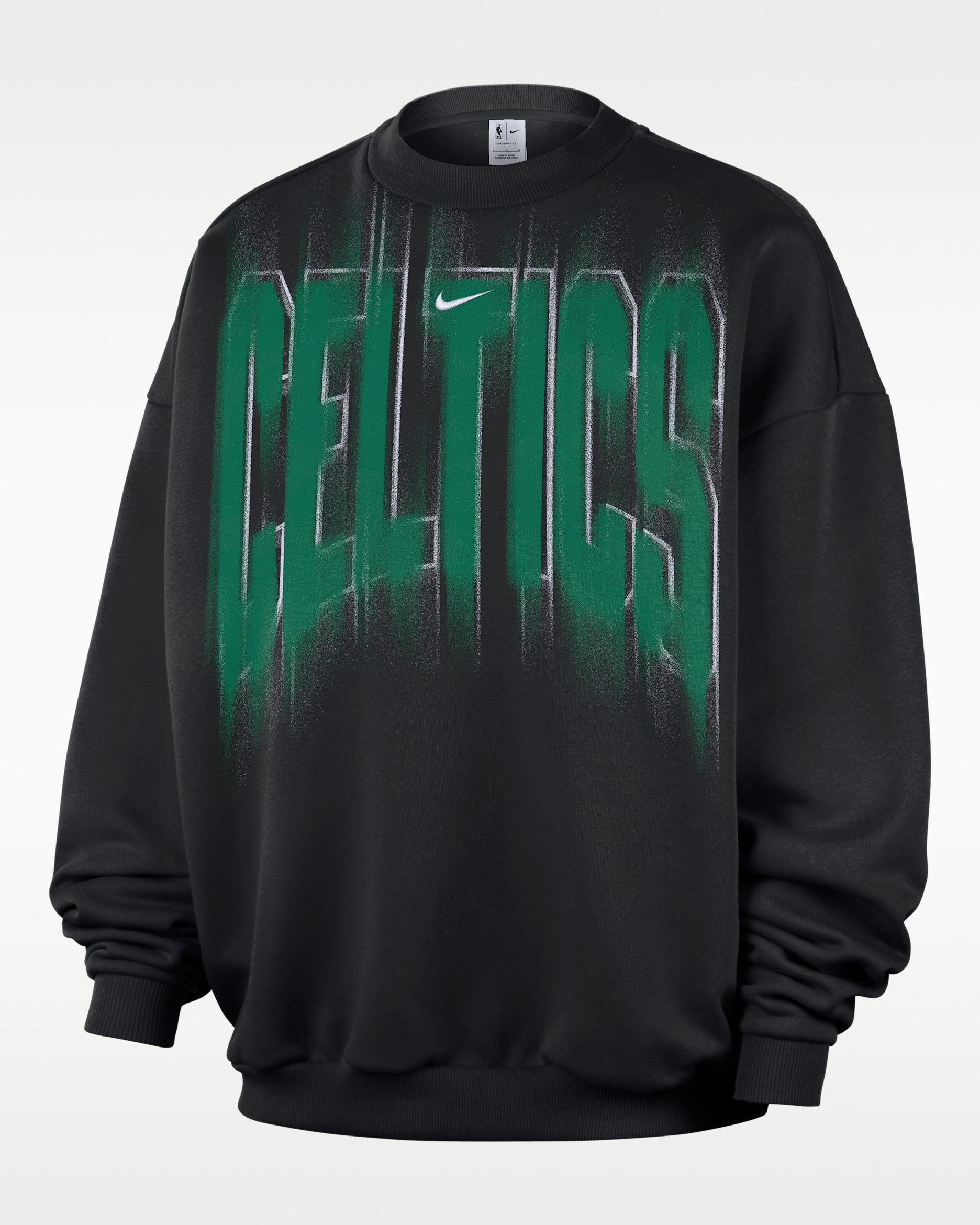 Haut de basket en Fleece Nike Boston Celtics Standard Issue pour homme - Noir/Blanc