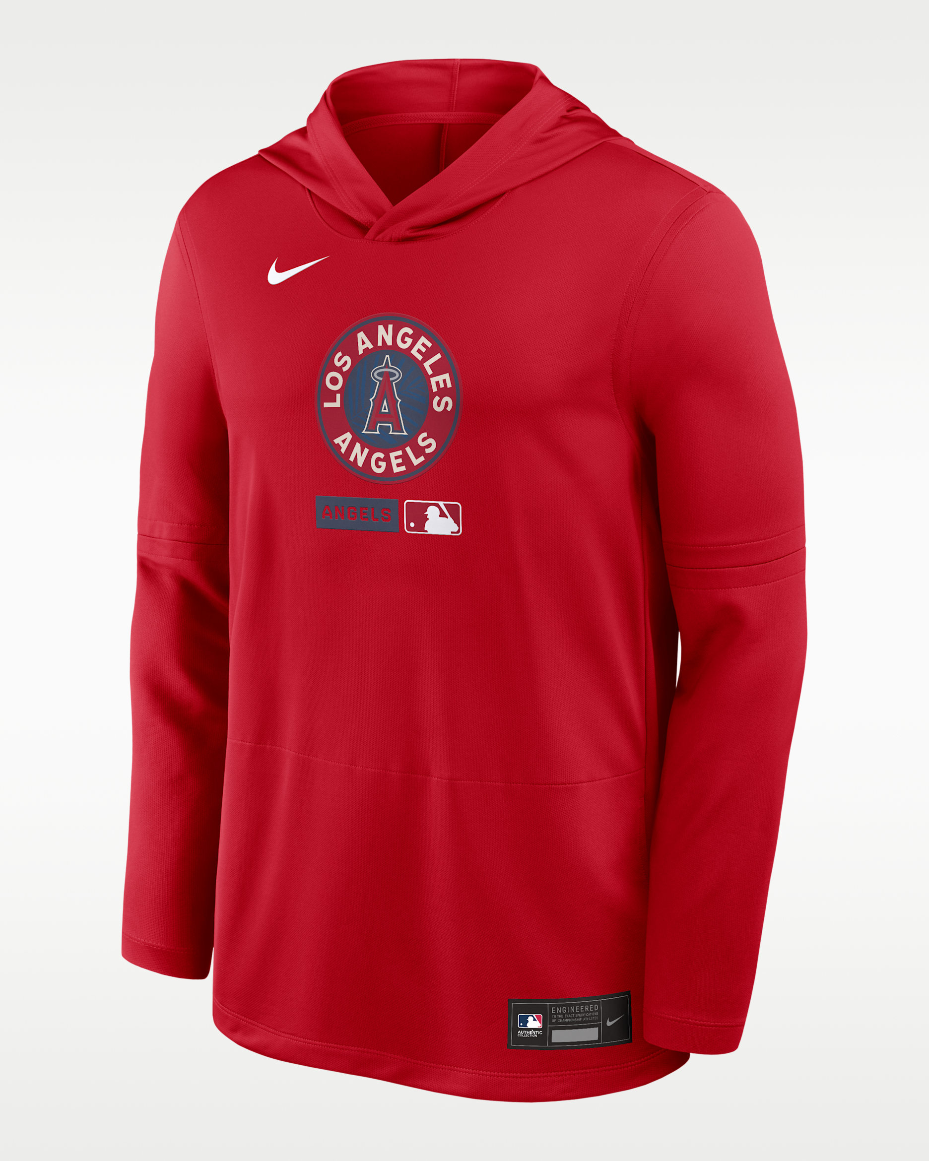 Los Angeles Angels City Connect Men's Nike Dri-FIT MLB Long-Sleeve Hooded Top - Red