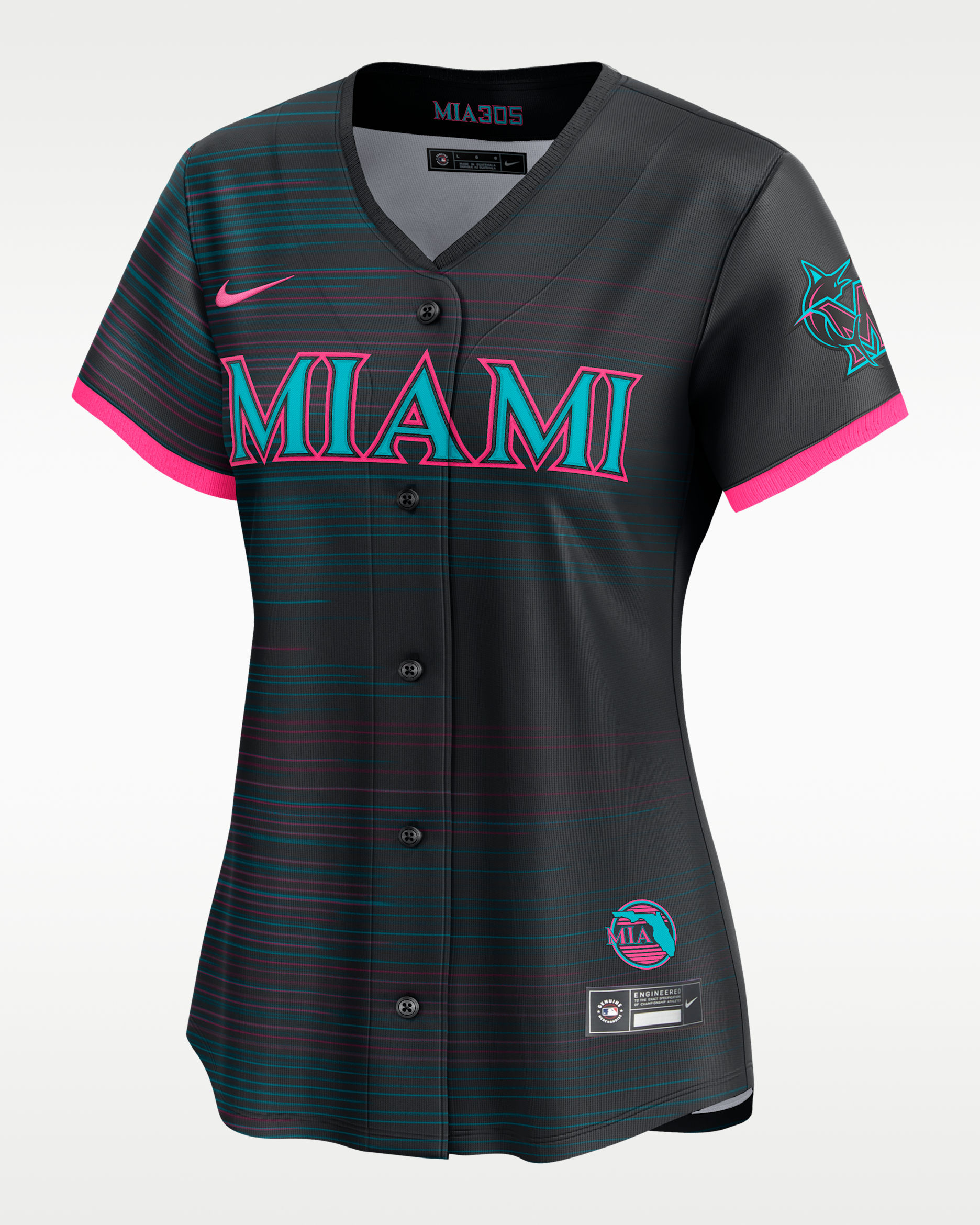 Jersey Nike Dri-FIT ADV de la MLB Limited para mujer Miami Marlins City Connect - Negro