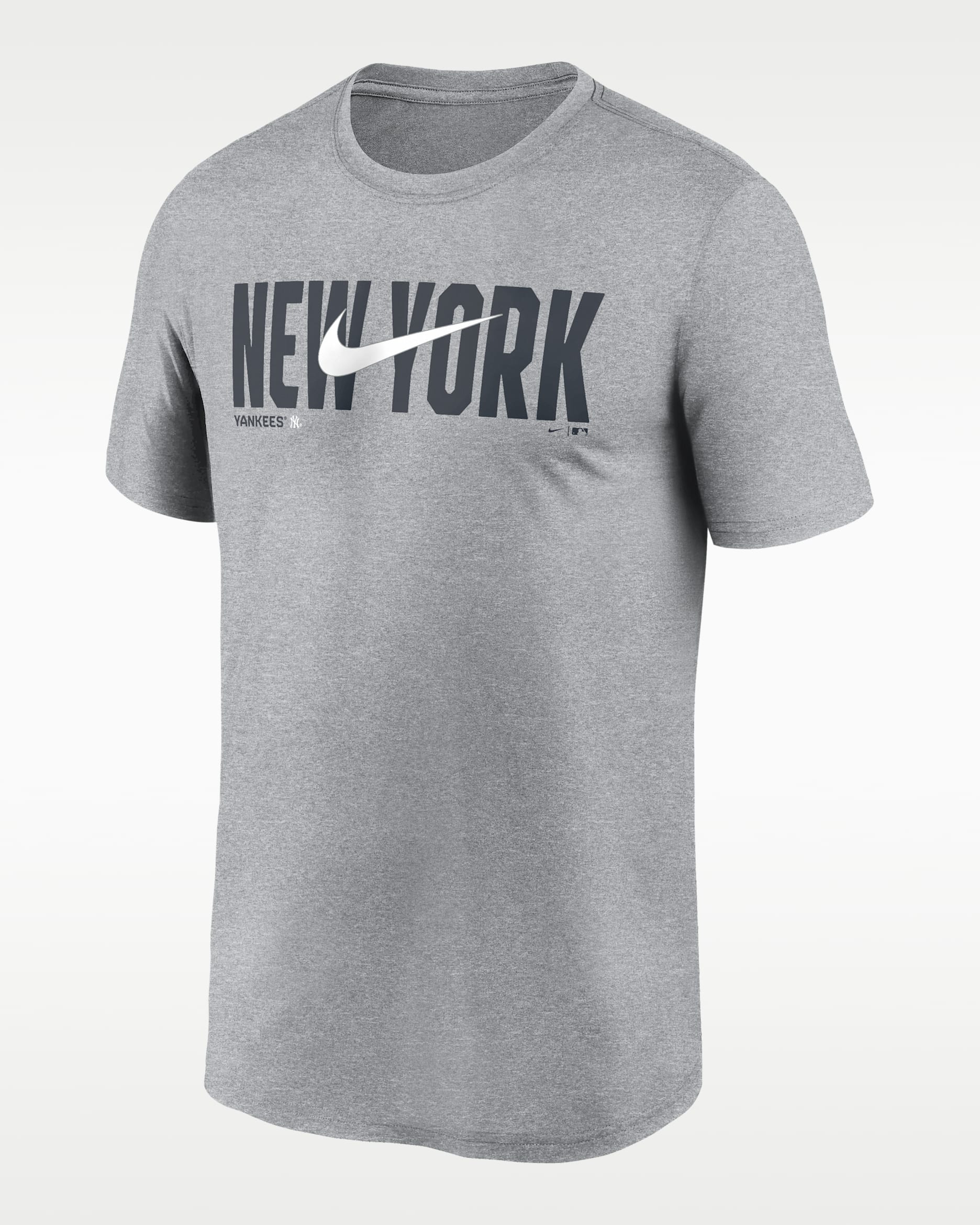 Playera Nike Dri-FIT de la MLB para hombre New York Yankees Swoosh Legend - Gris jaspeado