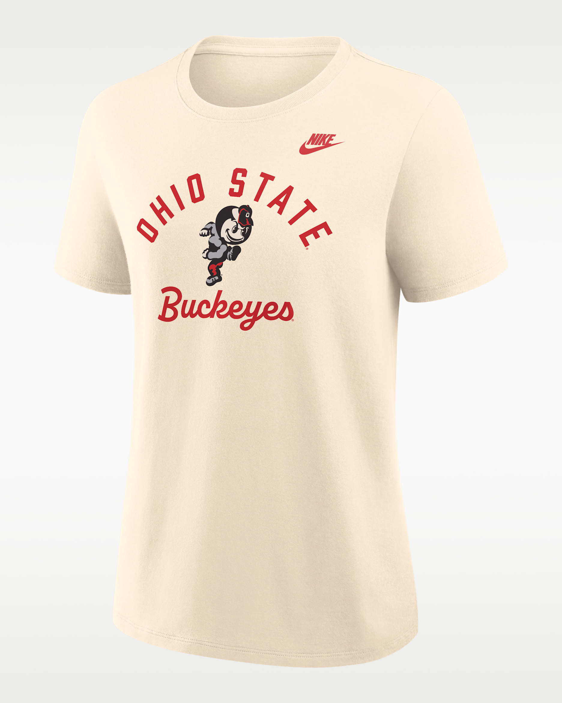 Ohio State Legacy Team Name Women's Nike College T-Shirt - Natural