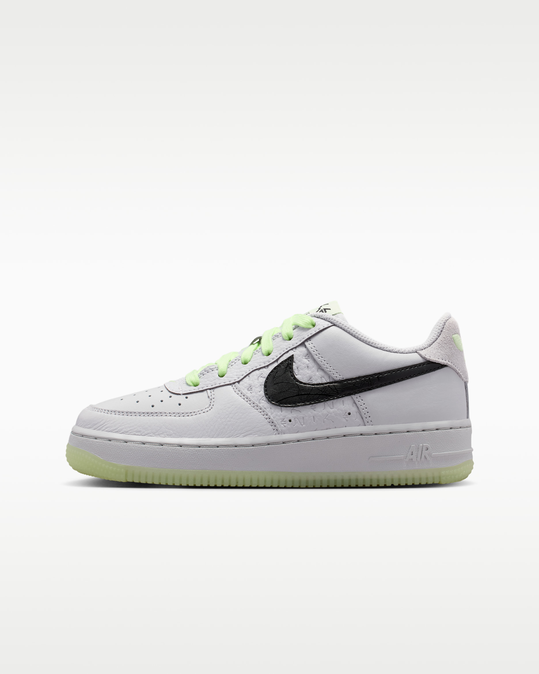 รองเท้าเด็กโต Nike Air Force 1 Low - Photon Dust/Barely Volt/ดำ