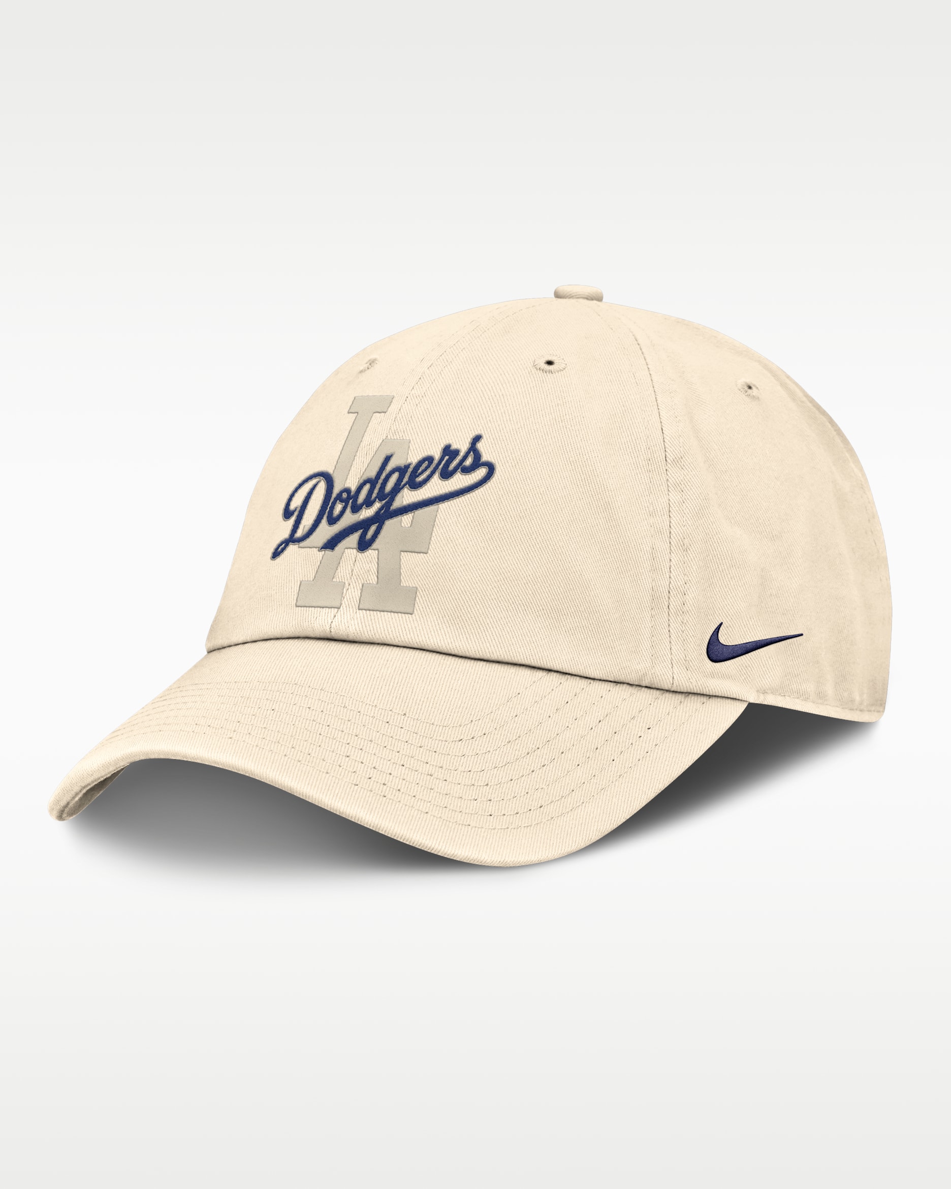 Gorra de algodón orgánico sin estructura para hombre Nike de la colección Statement Club de Los Angeles Dodgers - Natural