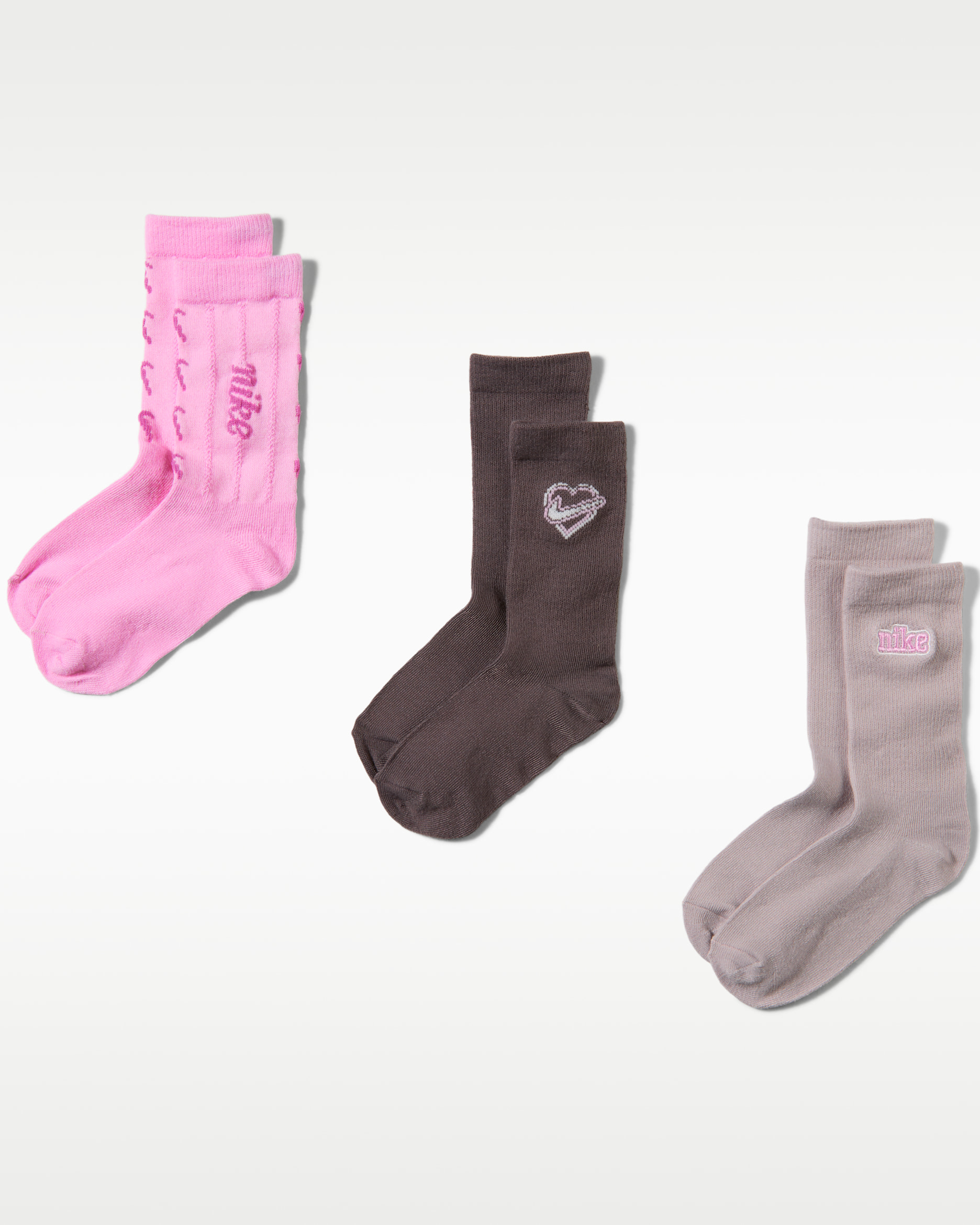 Calcetas para niñas Nike Juxta-Girl (3 pares) - Rosa amanecer