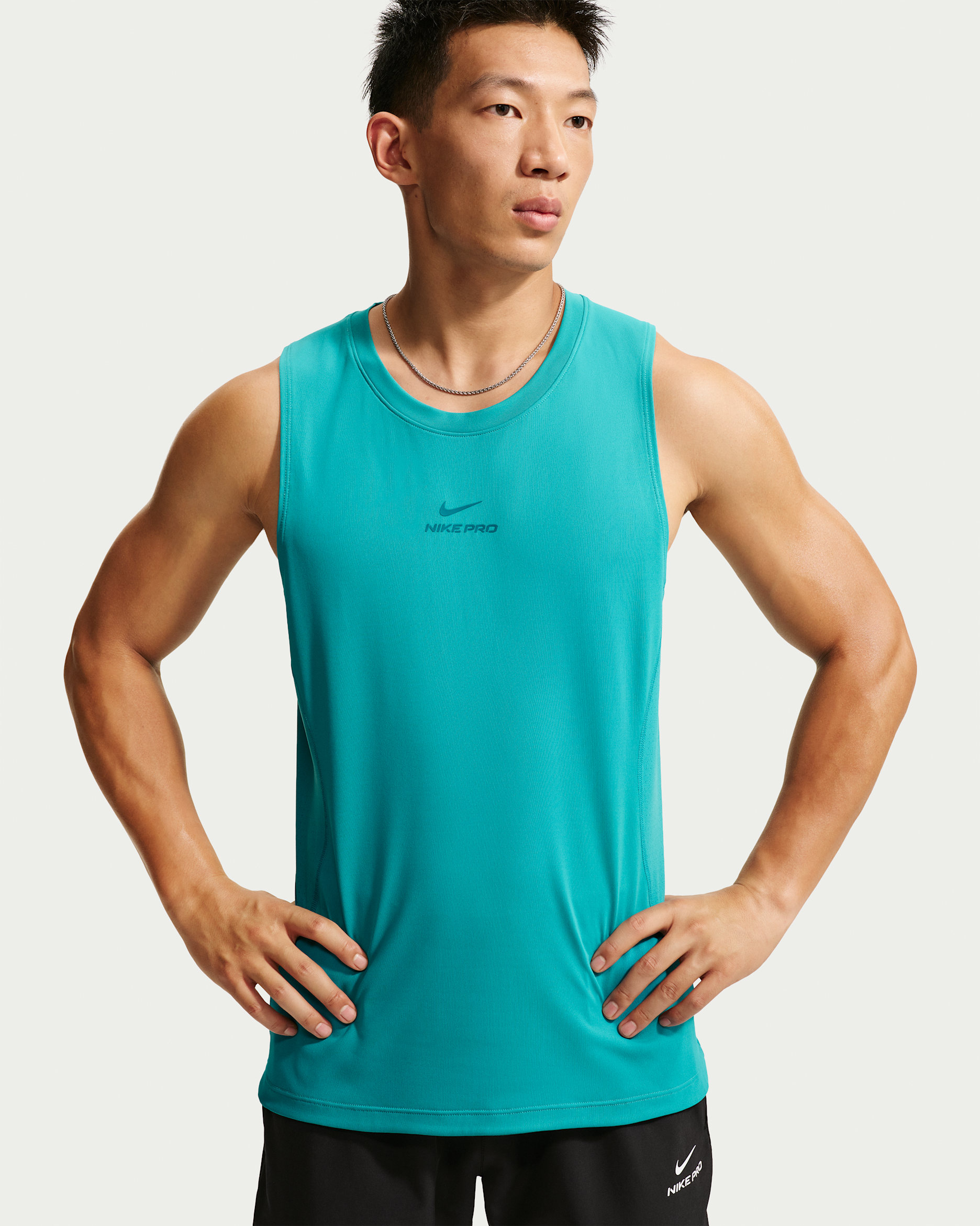 Nike Pro Men's Dri-FIT Training Tank - Energy/Bright Spruce
