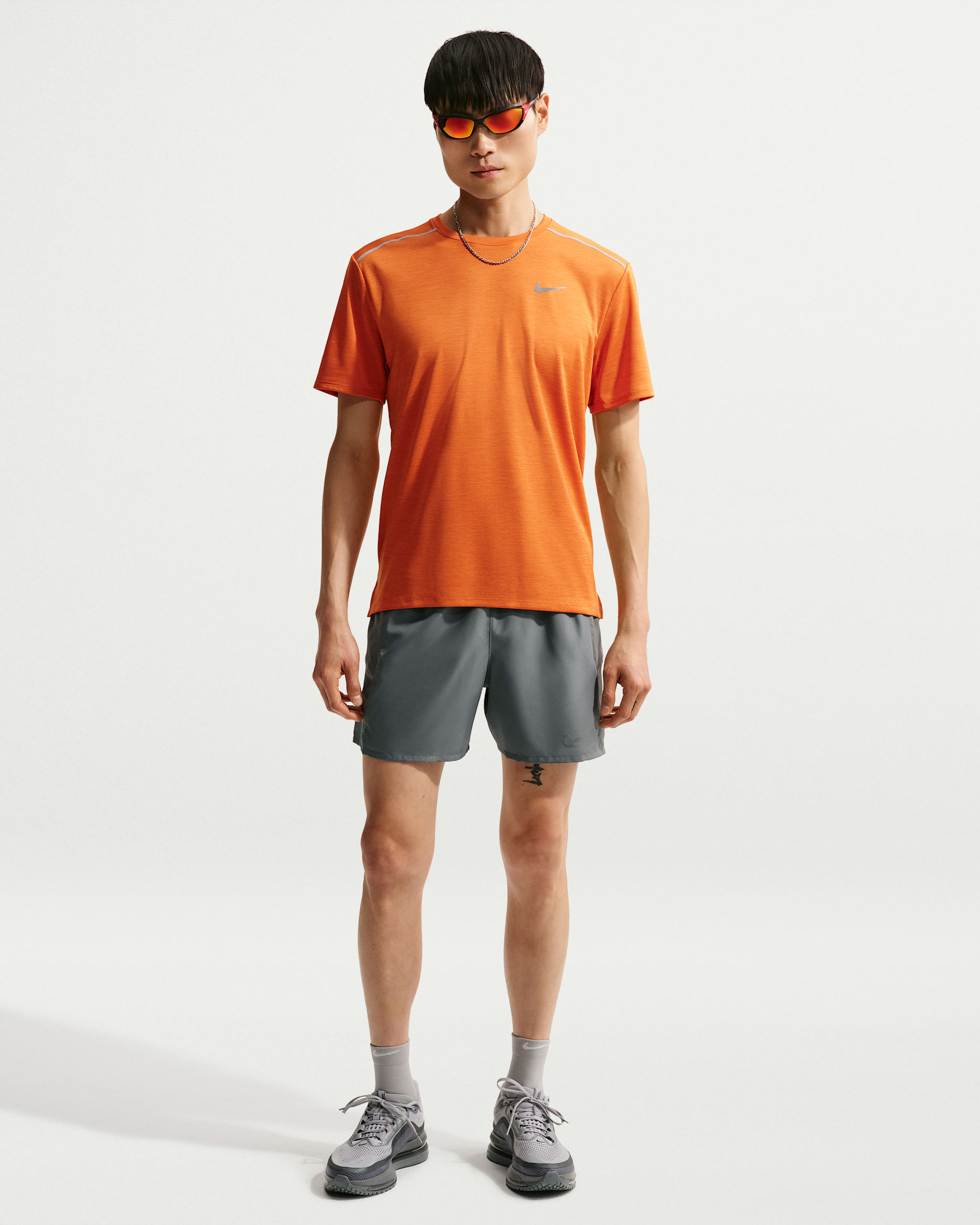 Nike Miler Men's Dri-FIT 12.5cm (Approx.) Brief-Lined Running Shorts - Smoke Grey/Smoke Grey