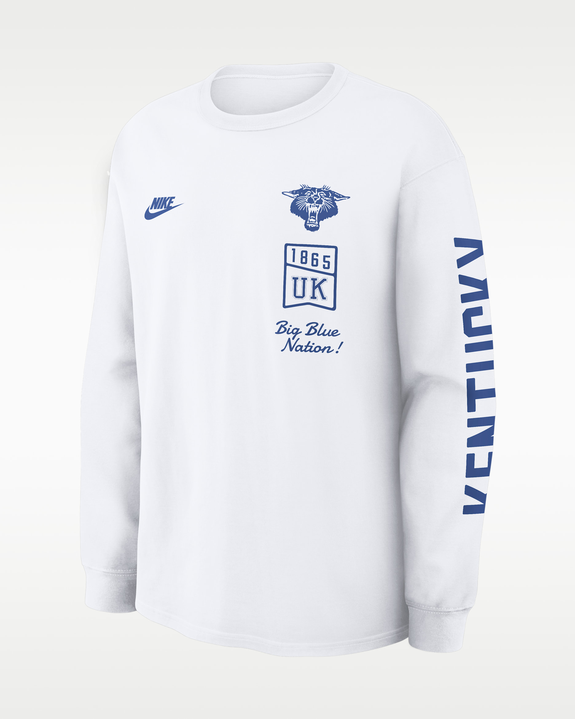 Playera de manga larga universitaria Nike para hombre Kentucky Legacy - Blanco