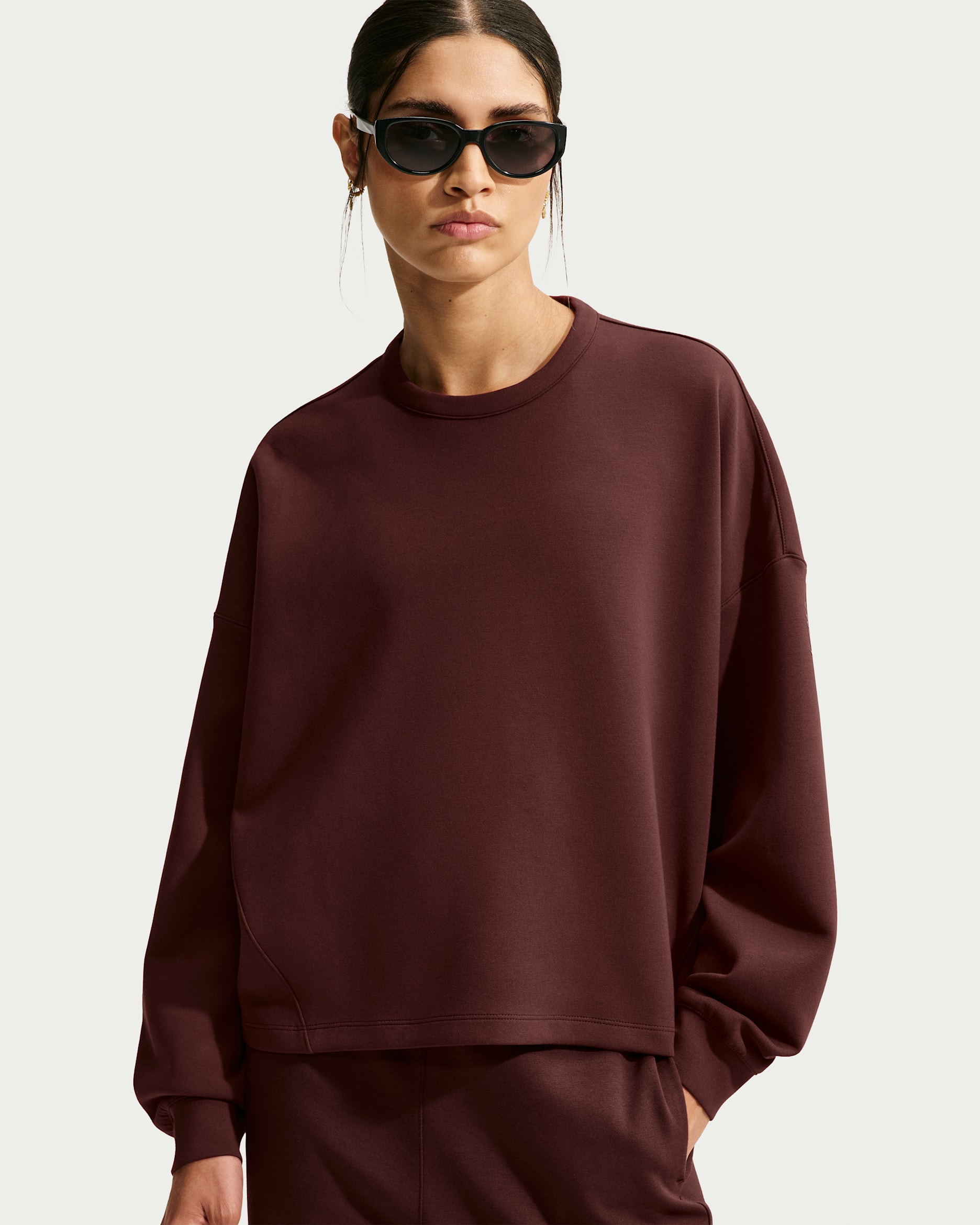 Top oversize a girocollo Dri-FIT Nike 24.7 ImpossiblySoft – Donna - Mystic Dates/Light Boulder