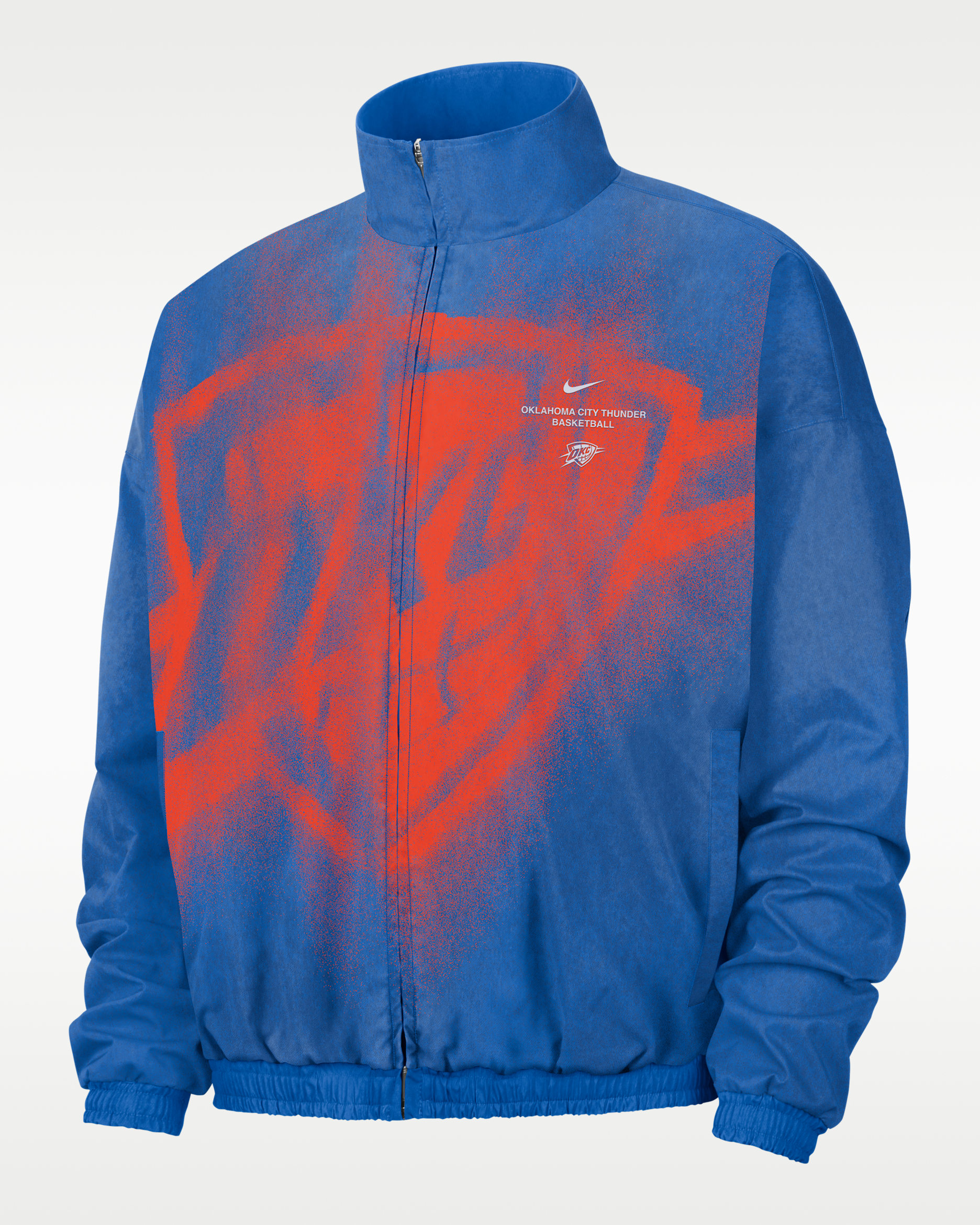 Oklahoma City Thunder Standard Issue Men's Basketball Woven Jacket - Signal Blue/Team Orange