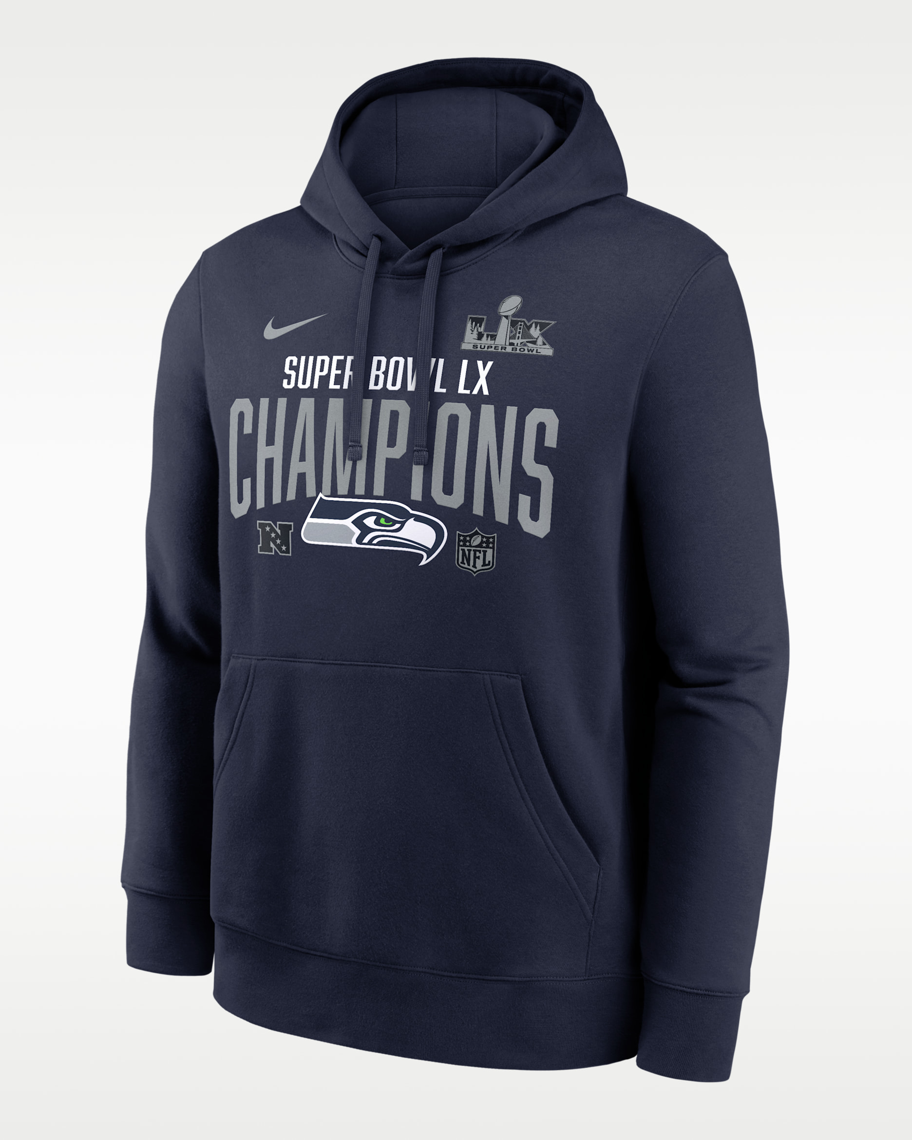 Seattle Seahawks Super Bowl LX Champions Going Yard Club Men's Nike NFL Pullover Hoodie - College Navy