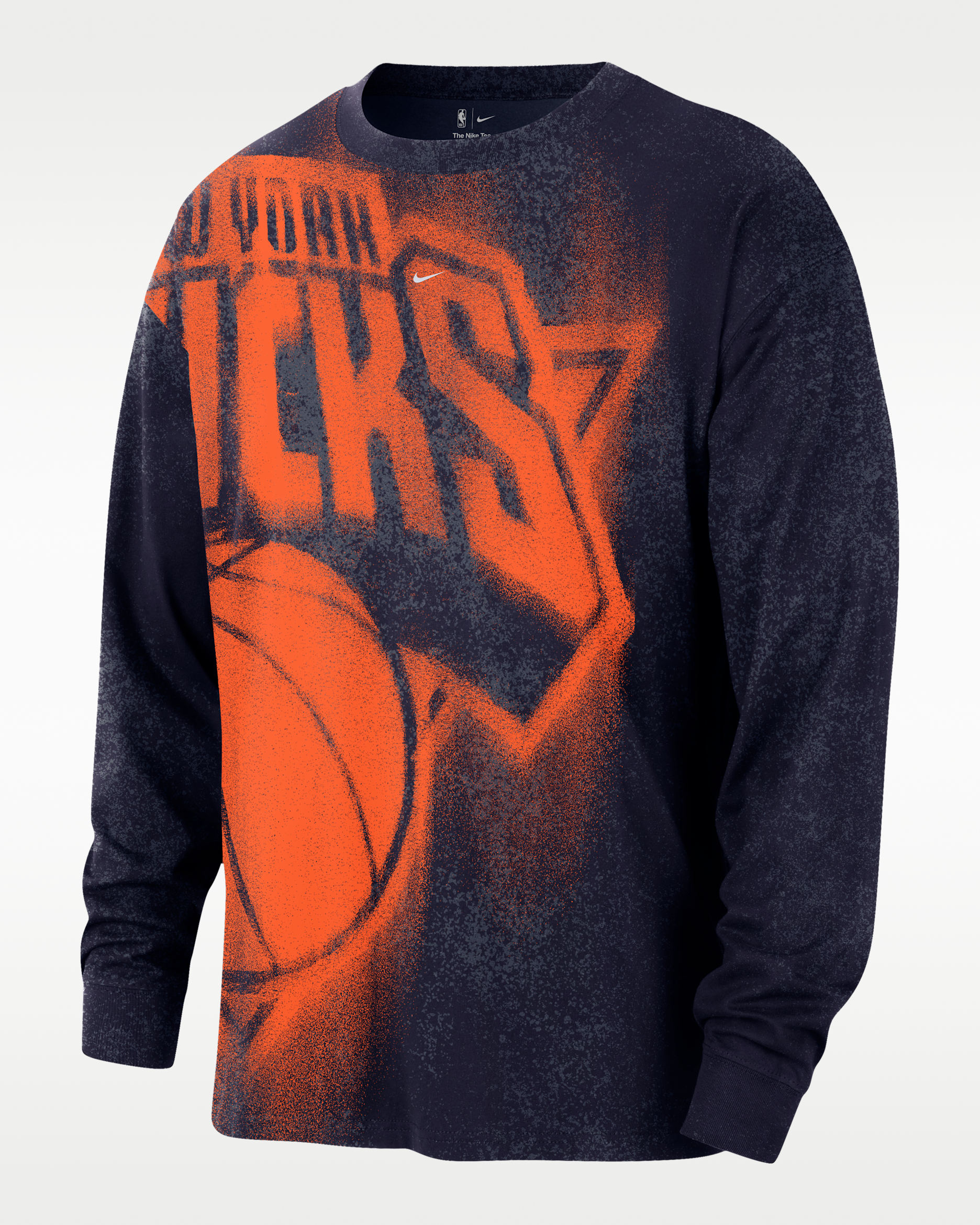 New York Knicks Essential Anthem Men's Long-Sleeve Basketball T-Shirt - College Navy