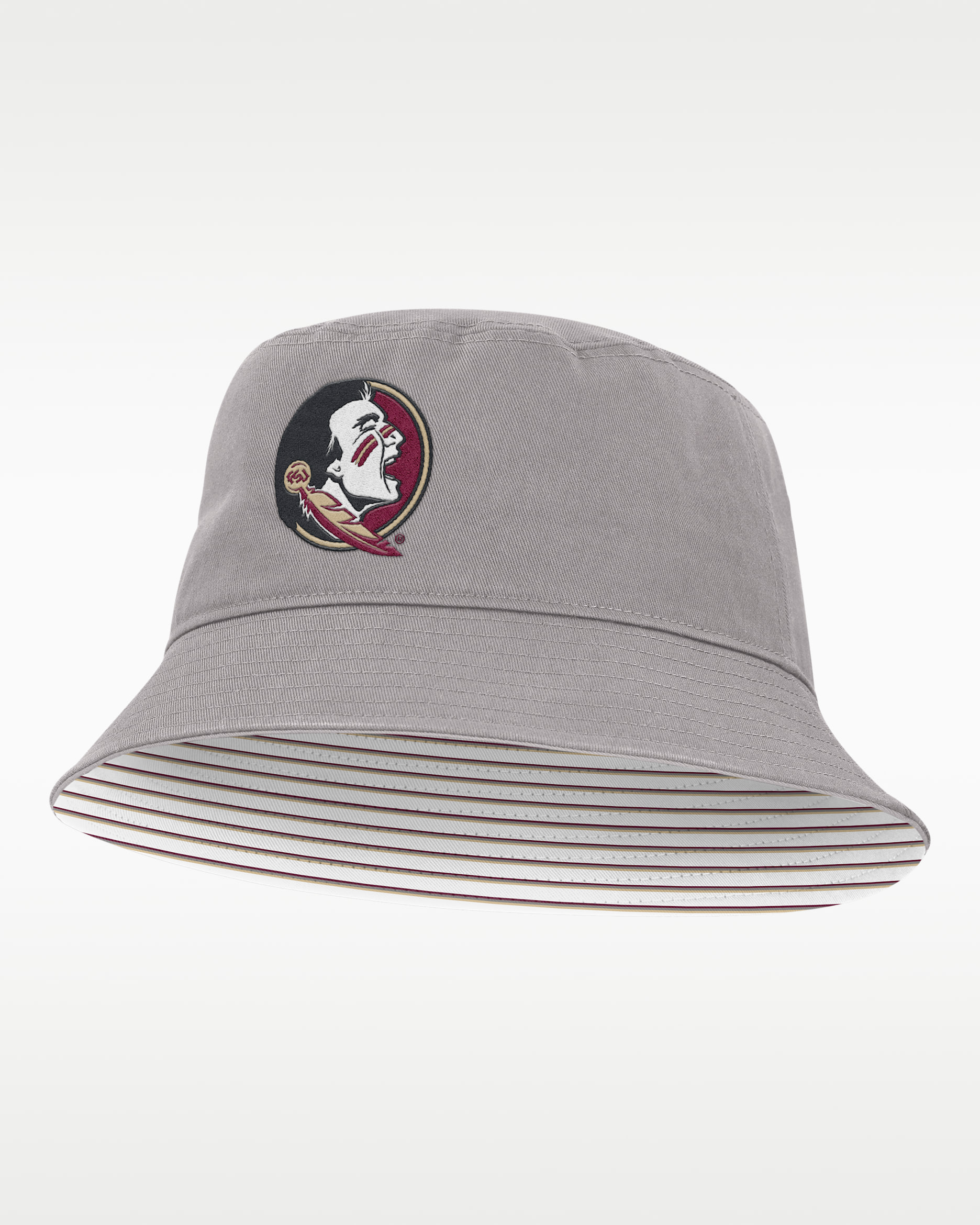 Florida State Primetime Apex Men's Nike College Bucket Hat - Grey