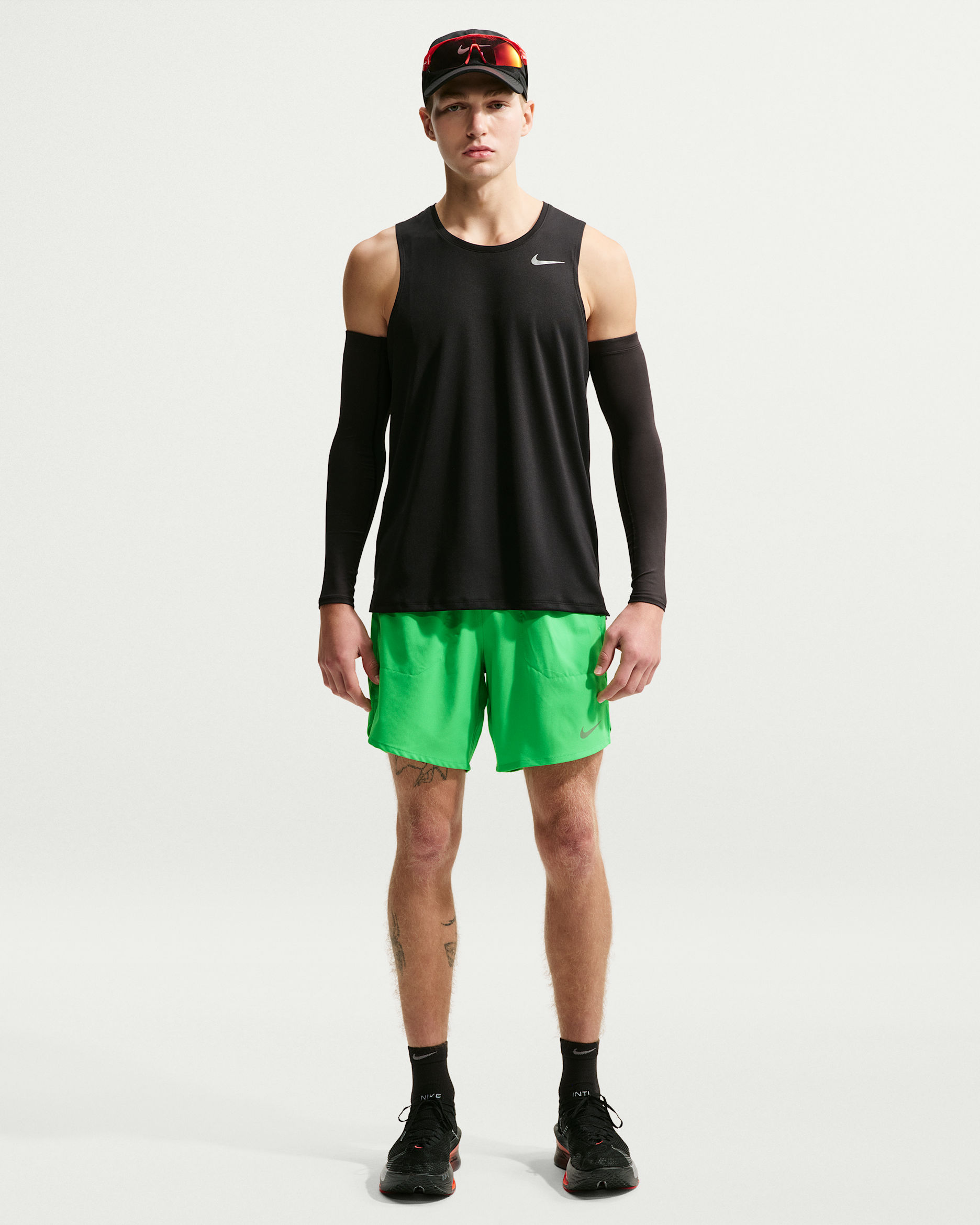 Ανδρικό σορτς για τρέξιμο Dri-FIT με επένδυση εσωτερικού σλιπ Nike Stride 18 cm - Green Spark