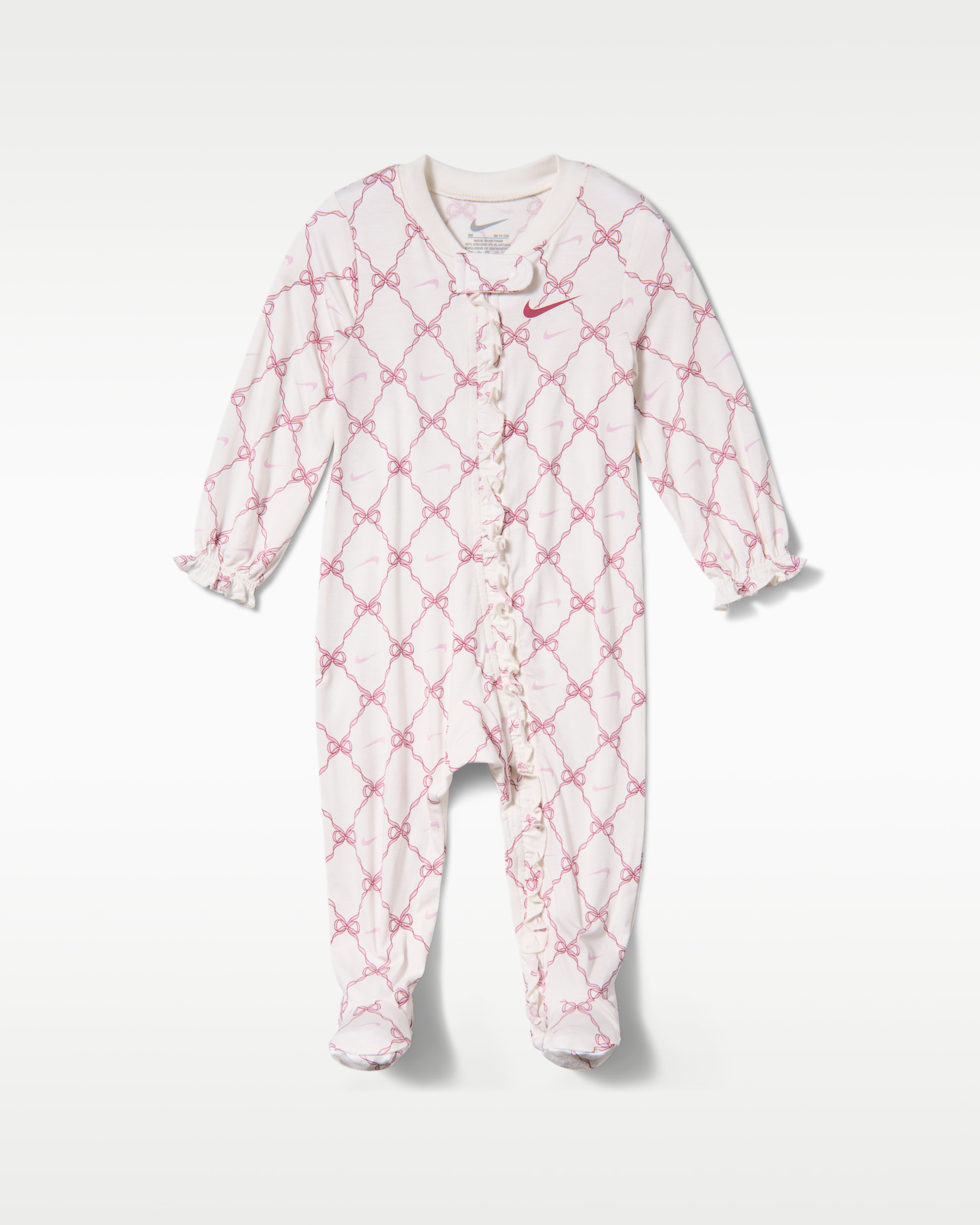 Nike Ready, Set, Grow! Baby (0-9M) Footed Coverall - Sail/Sweet Beet