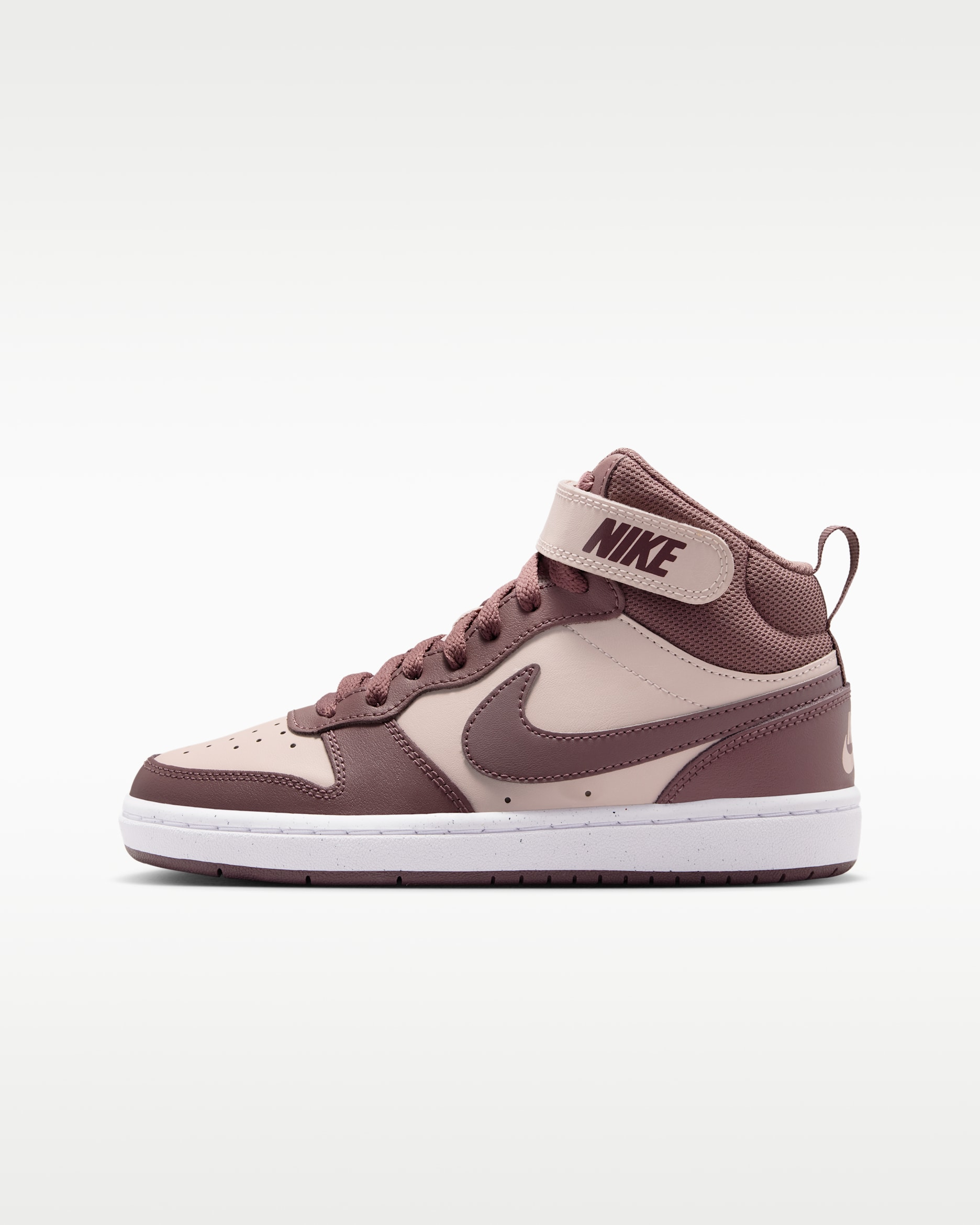 Nike Court Borough Mid 2 Big Kids' Shoes - Silt Red/White/Tattoo