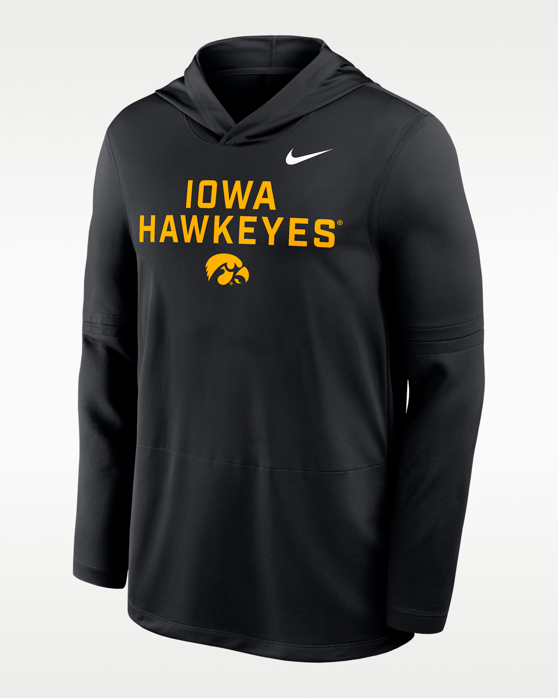 Iowa Sideline Men's Nike Dri-FIT College Long-Sleeve Hooded Top - Black