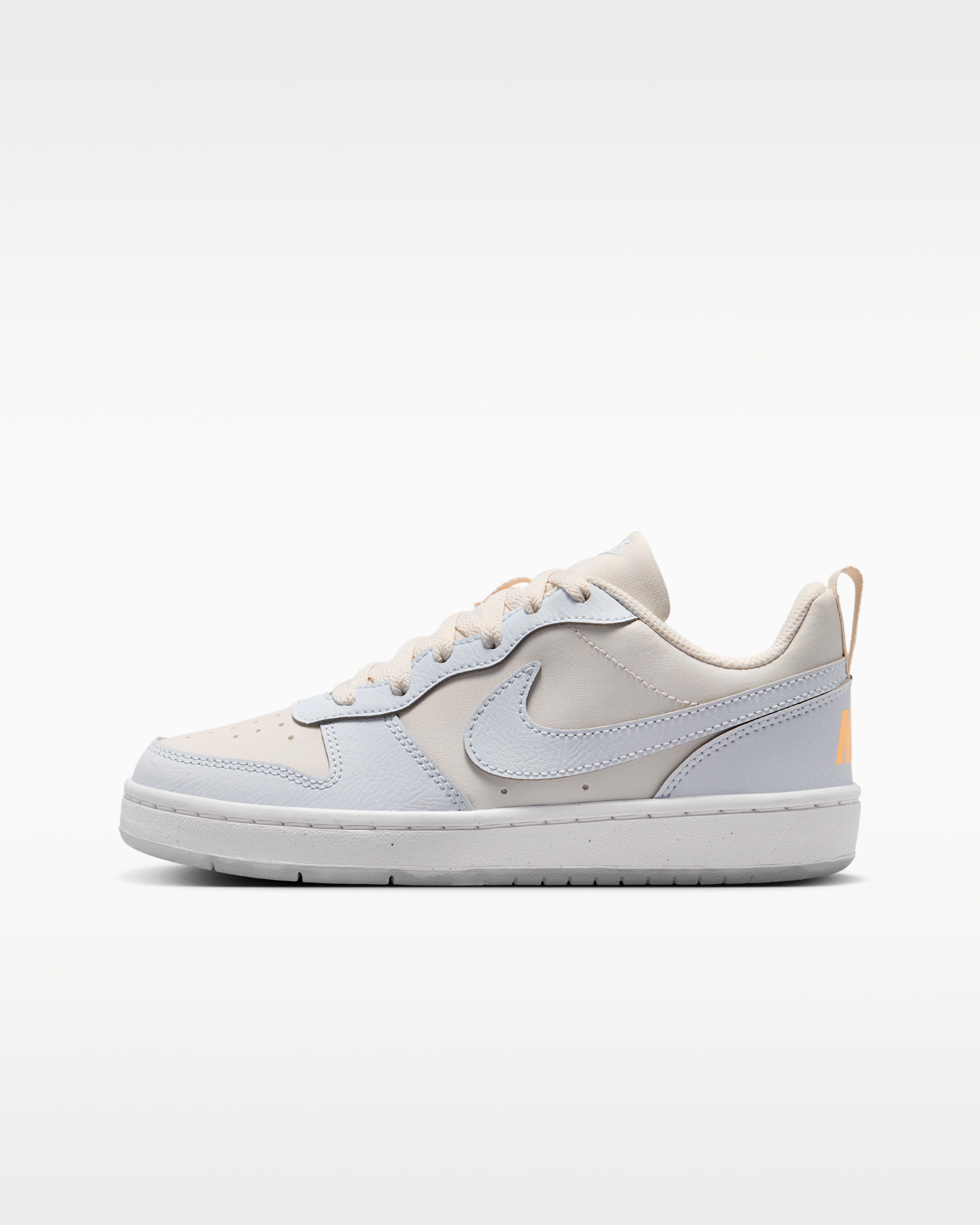 Nike Court Borough Recraft SE Big Kids' Shoes - Phantom/White/Tangerine Tint/Football Grey