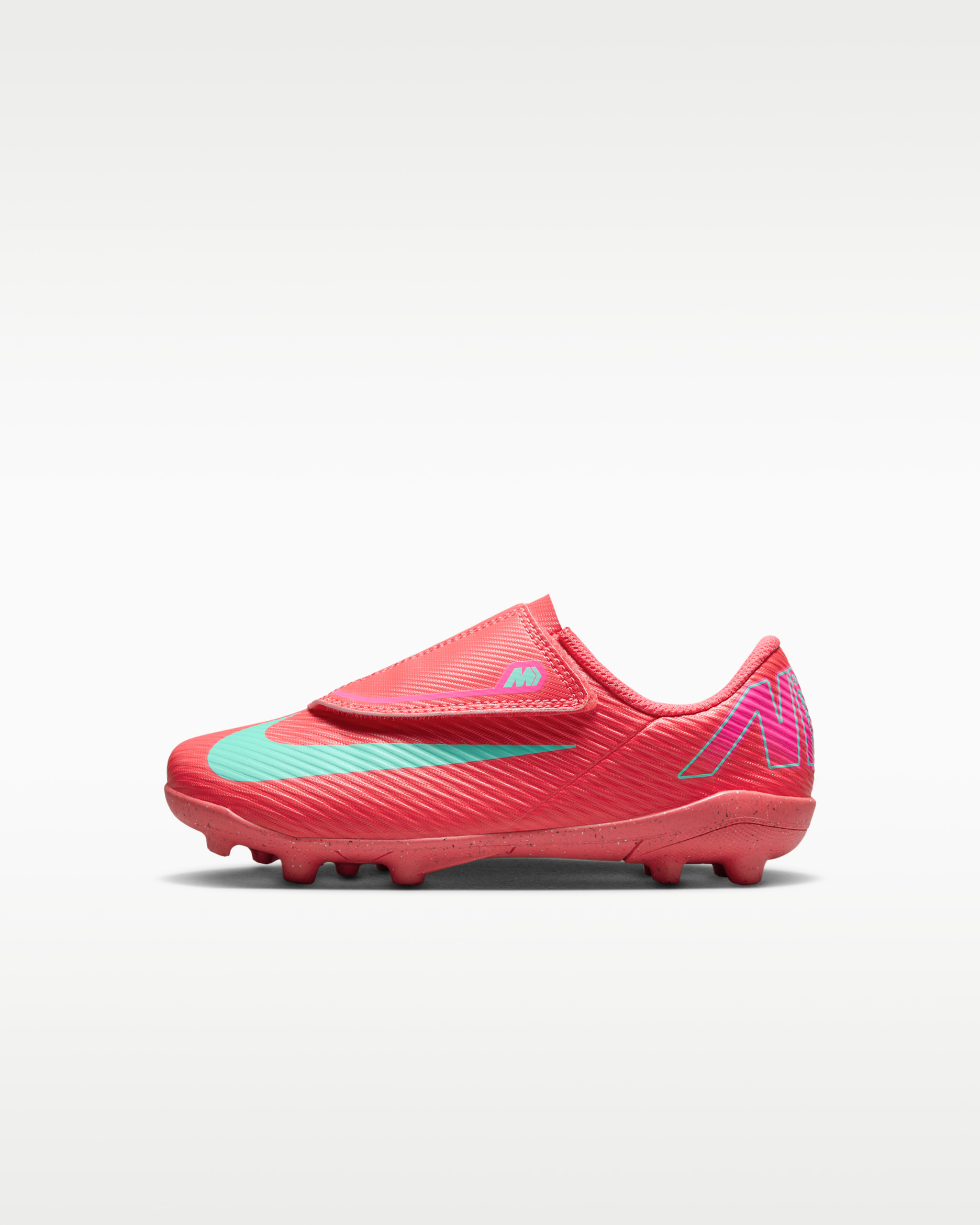 Nike Jr. Mercurial Vapor 16 Club 小童多種場地低筒足球釘鞋 - Ember Glow/Aurora Green