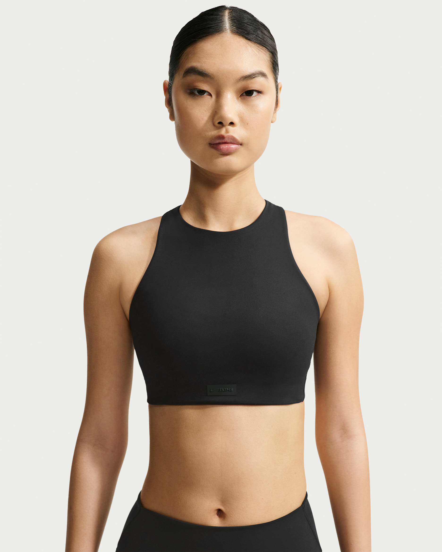 NikeSKIMS Matte Women's High-Neck Bra - NSKM Obsidian