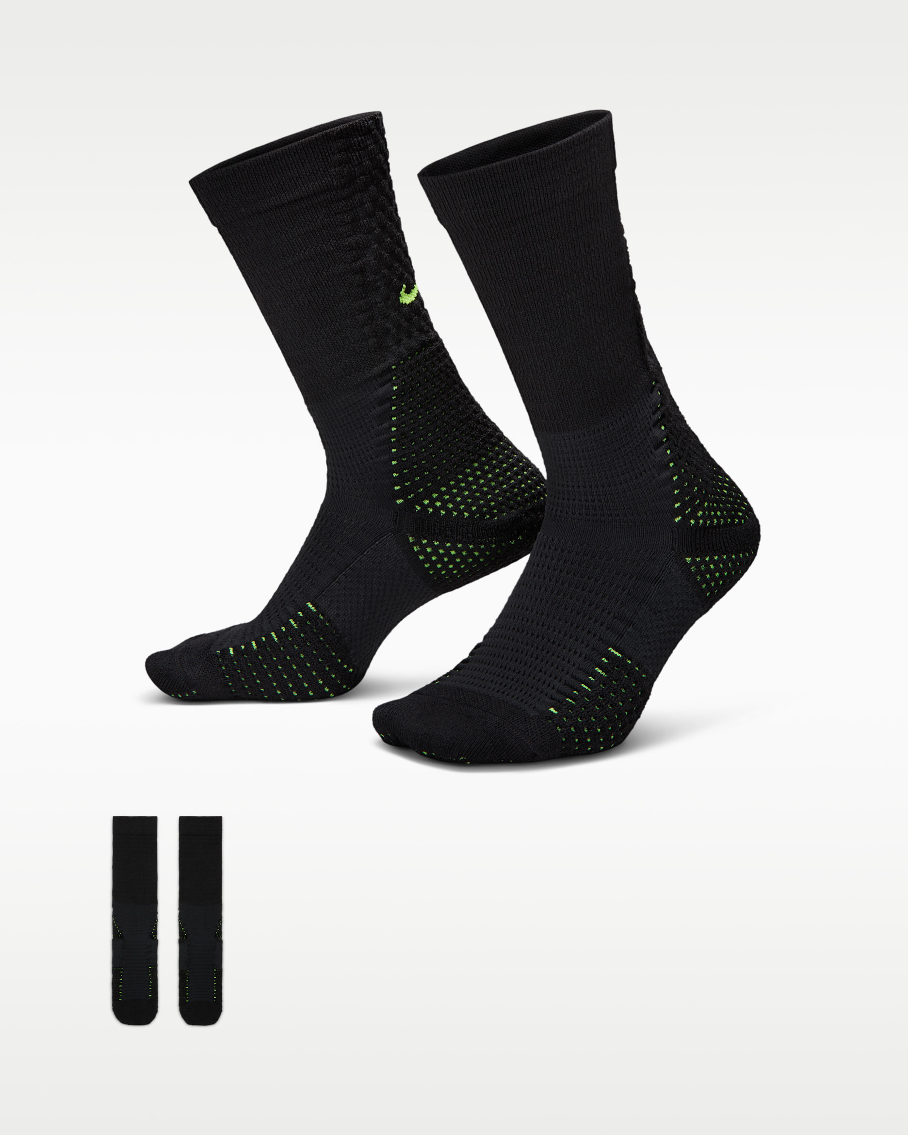 Nike Unicorn Dri-FIT ADV 緩震中筒襪 (1 雙) - 黑色/Volt/Volt