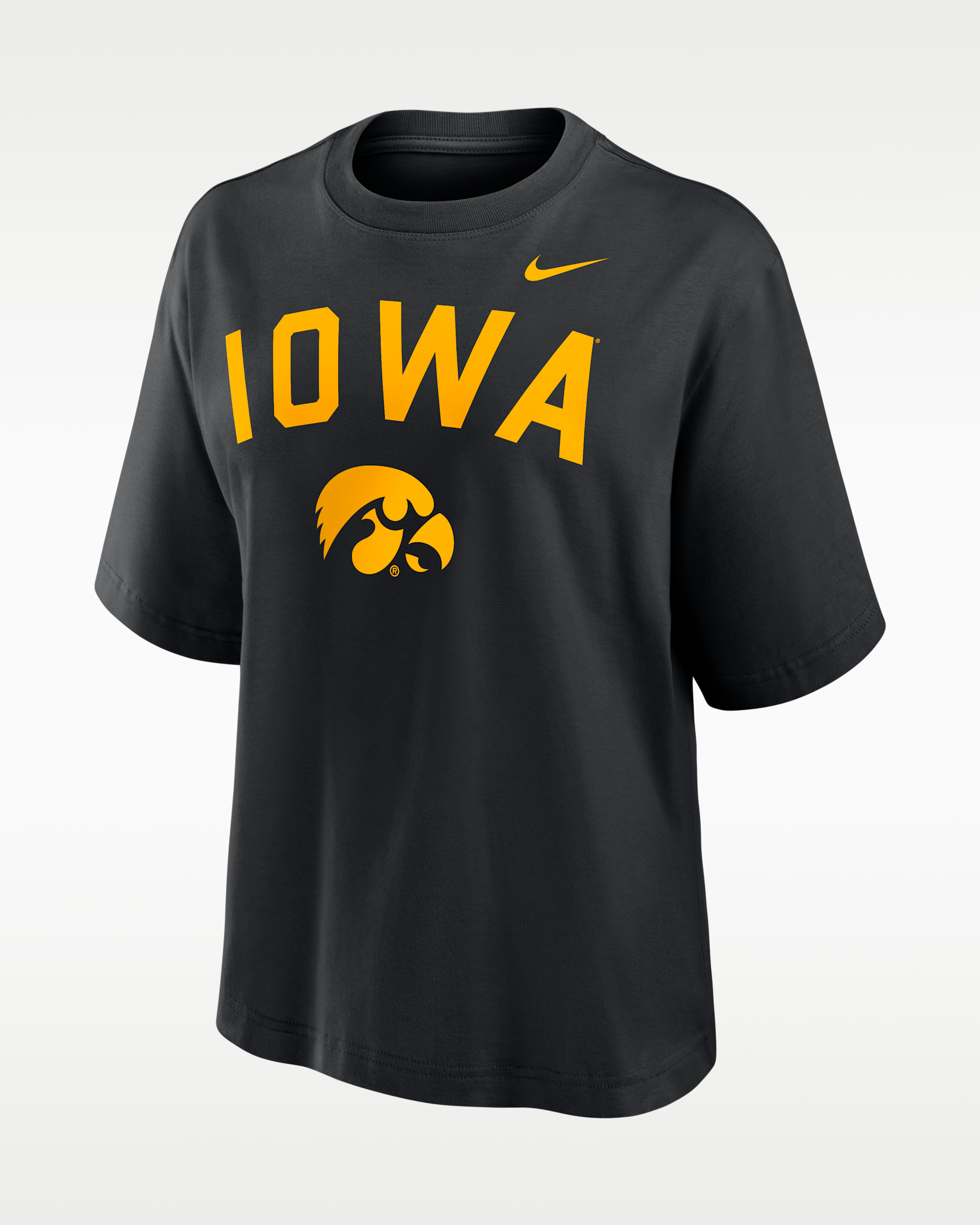 Iowa Arch Over Logo Boxy Women's Nike College T-Shirt - Black