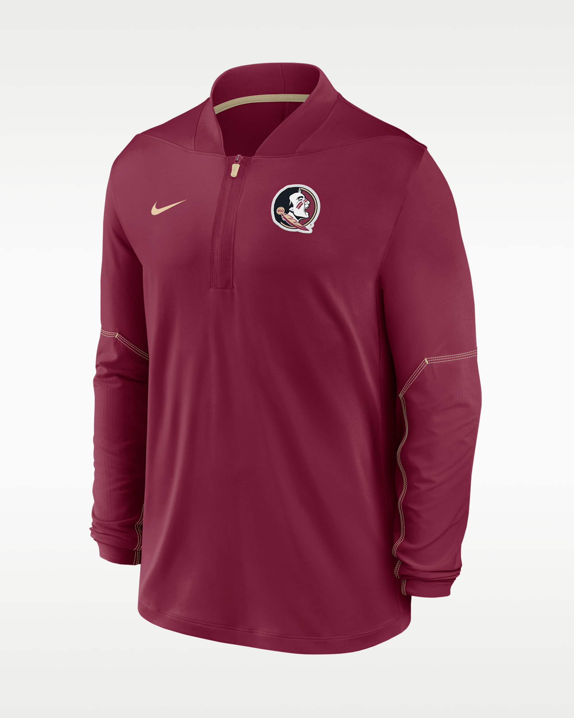 Florida State Sideline Men's Nike Dri-FIT College 1/2-Zip Top - Team Maroon/Team Gold