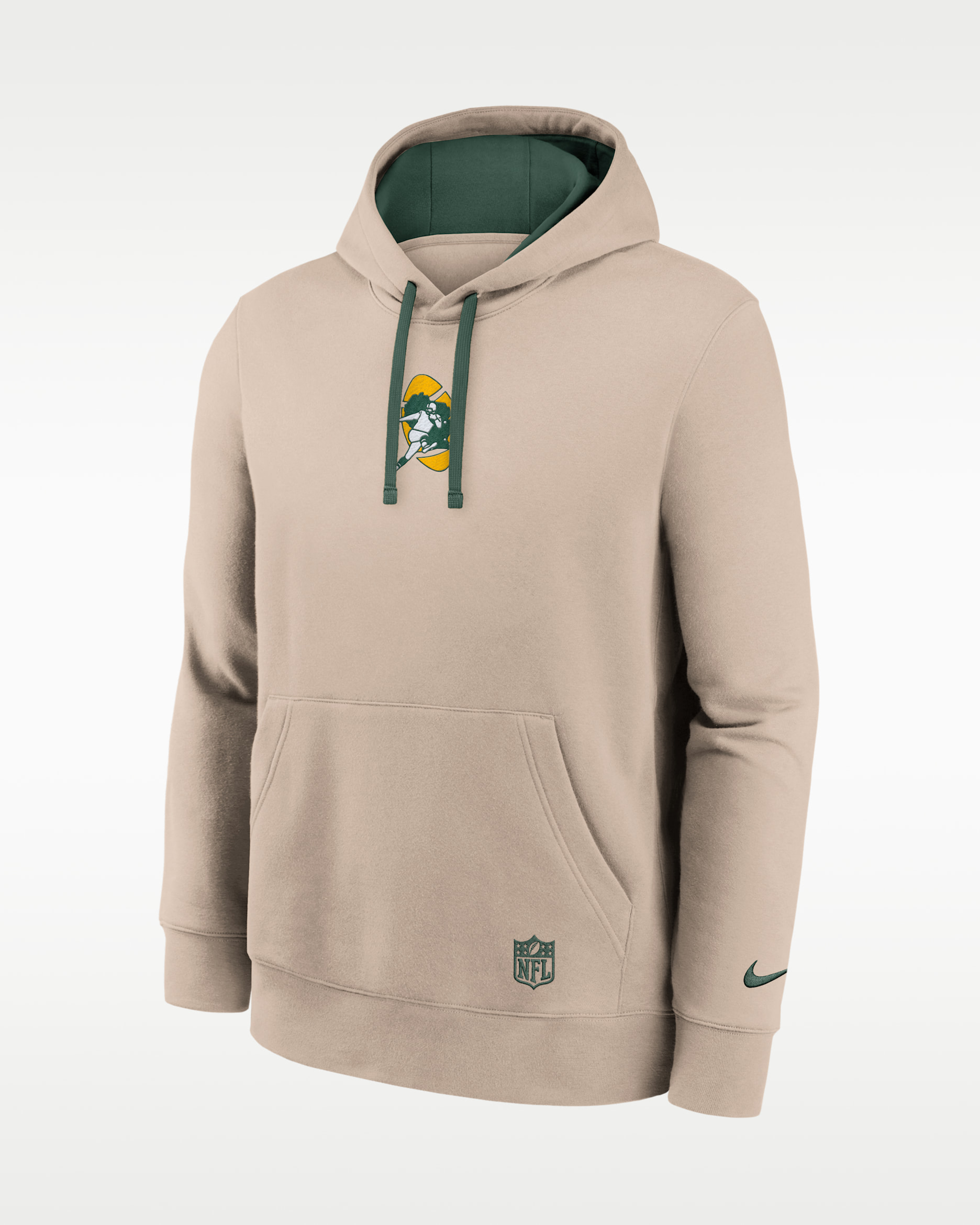Sudadera con gorro sin cierre Nike de la NFL para hombre Green Bay Packers Rewind Club - Arena/Verde