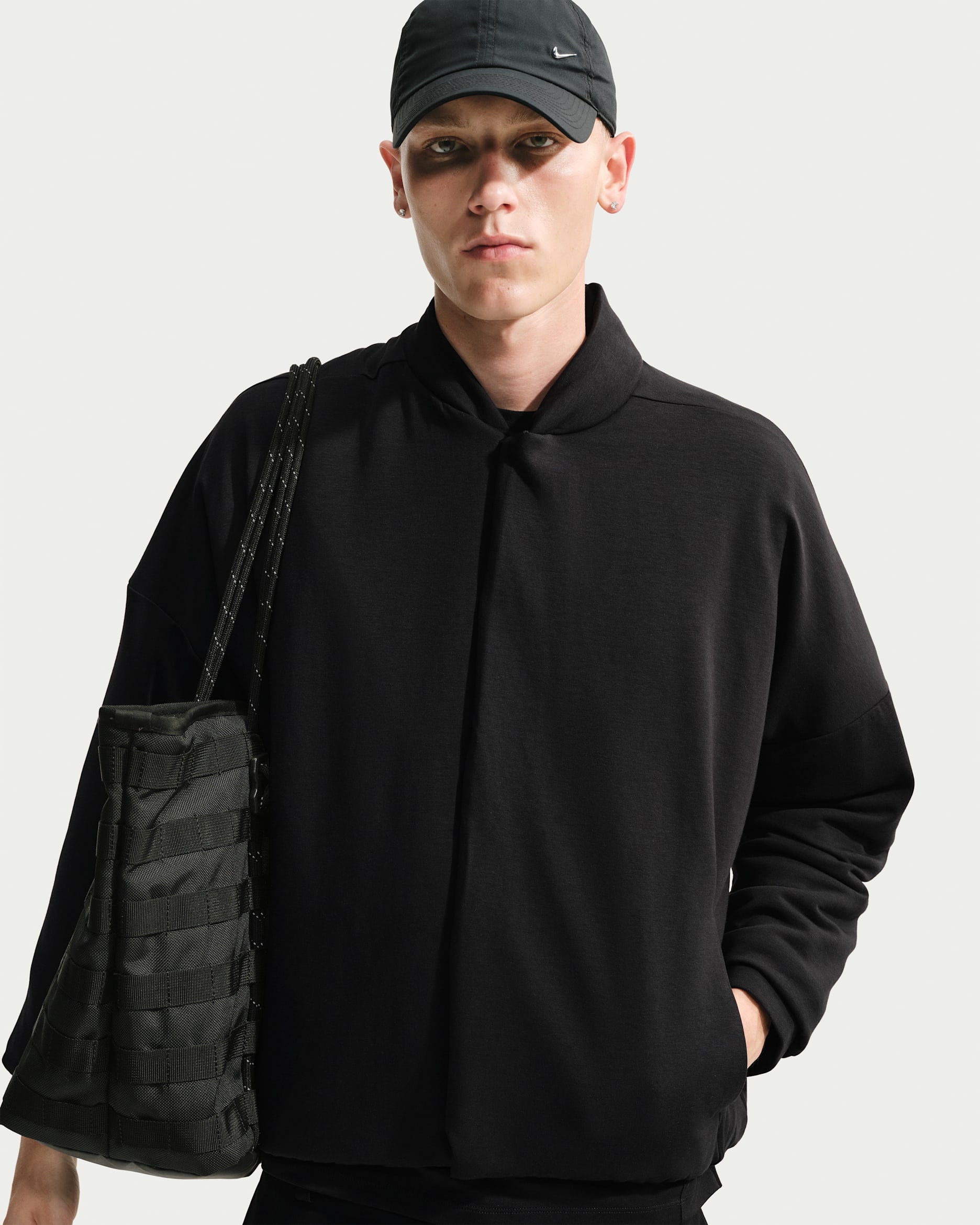 Chamarra Therma-FIT para hombre Nike 24.7 ImpossiblySoft Plush - Negro/Gris humo oscuro