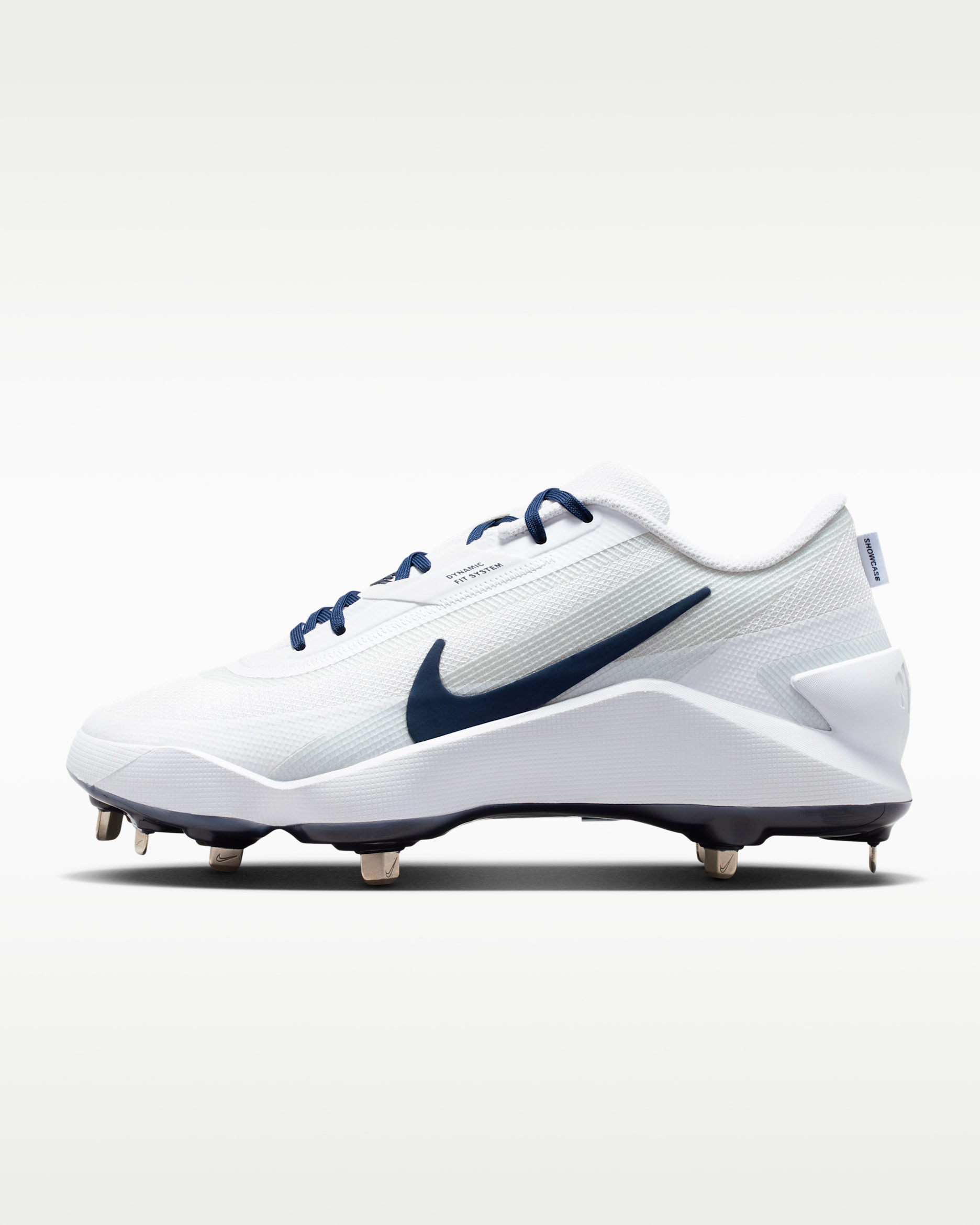 Nike Diamond Showcase MTL Baseball Cleats - White/Pure Platinum/College Navy